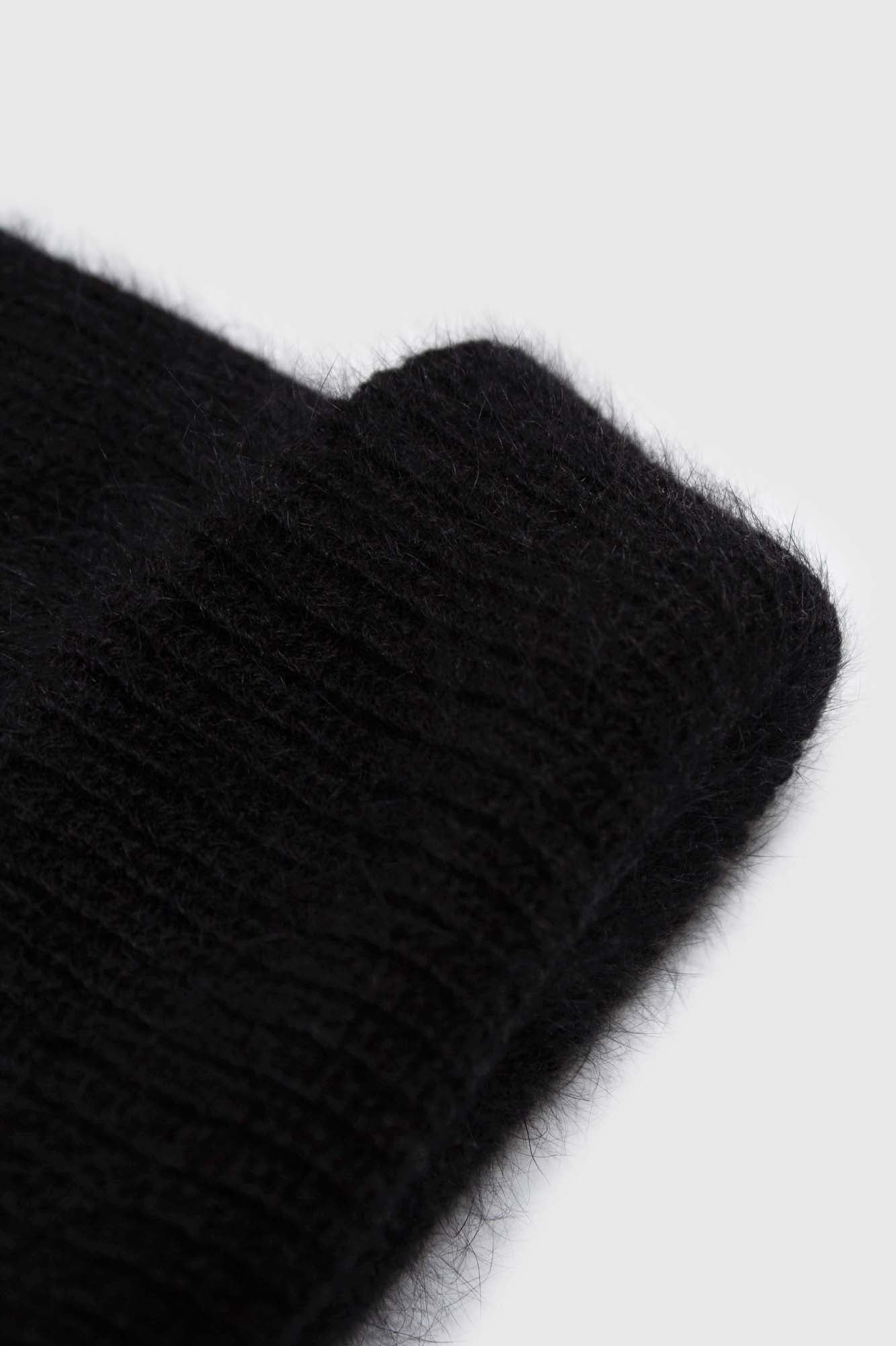 Black mohair beanie hat_2
