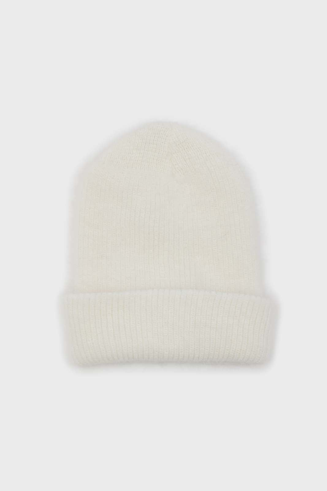 White mohair beanie hat_4
