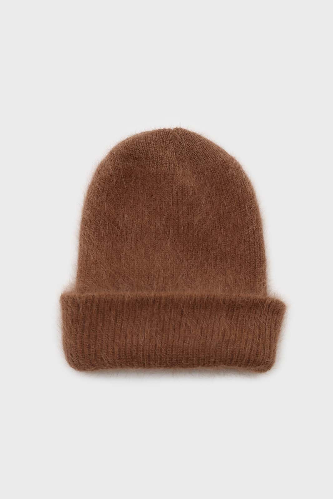 Camel mohair beanie hat_1