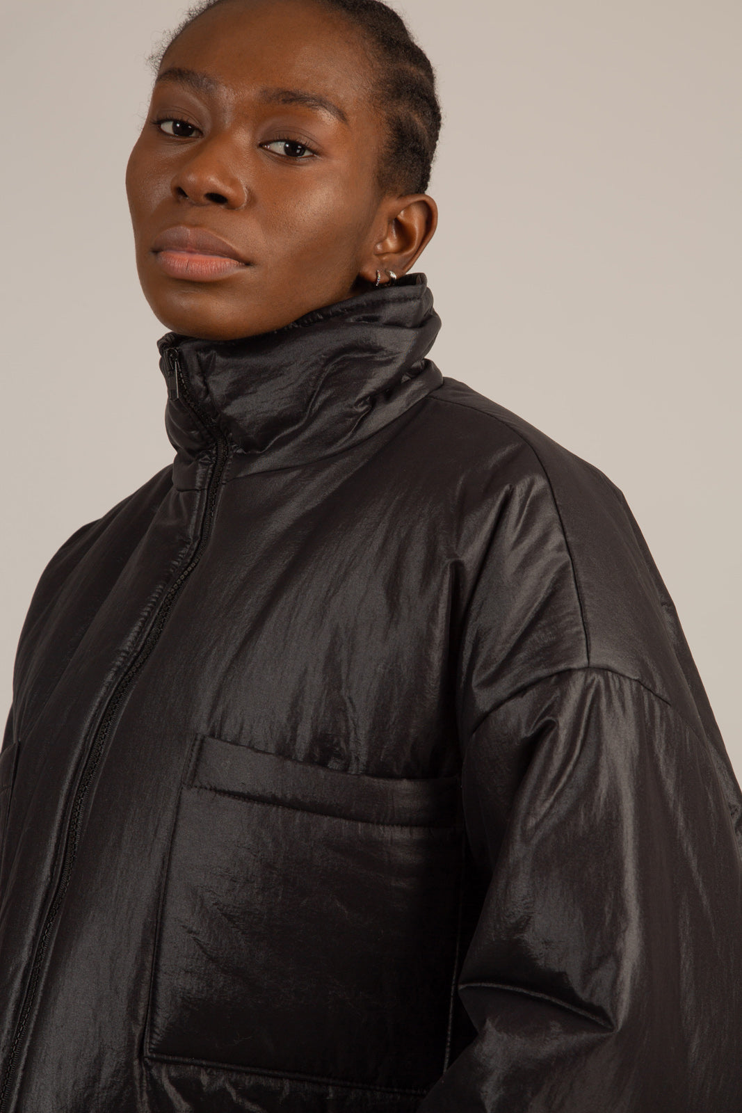 Black and ivory faux fur lined jacket_9