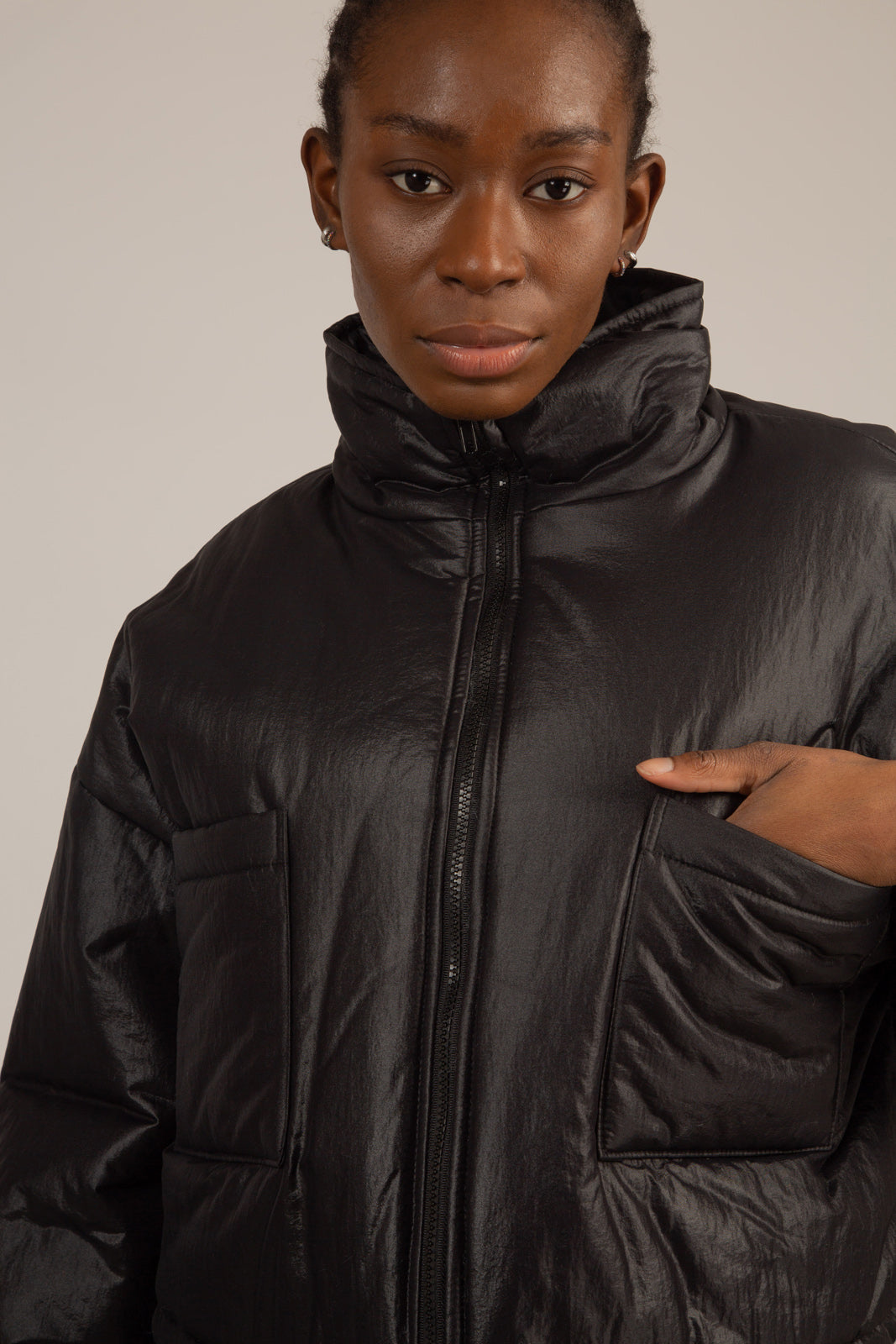 Black and ivory faux fur lined jacket_7