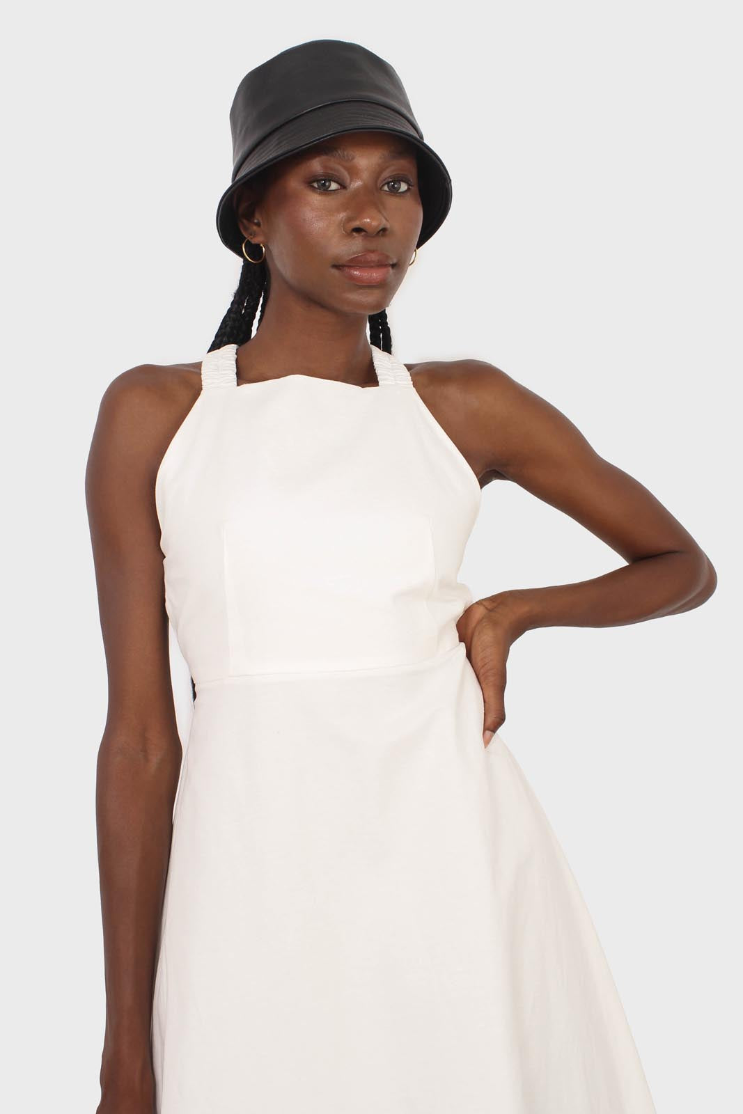 White open cross back dress_7