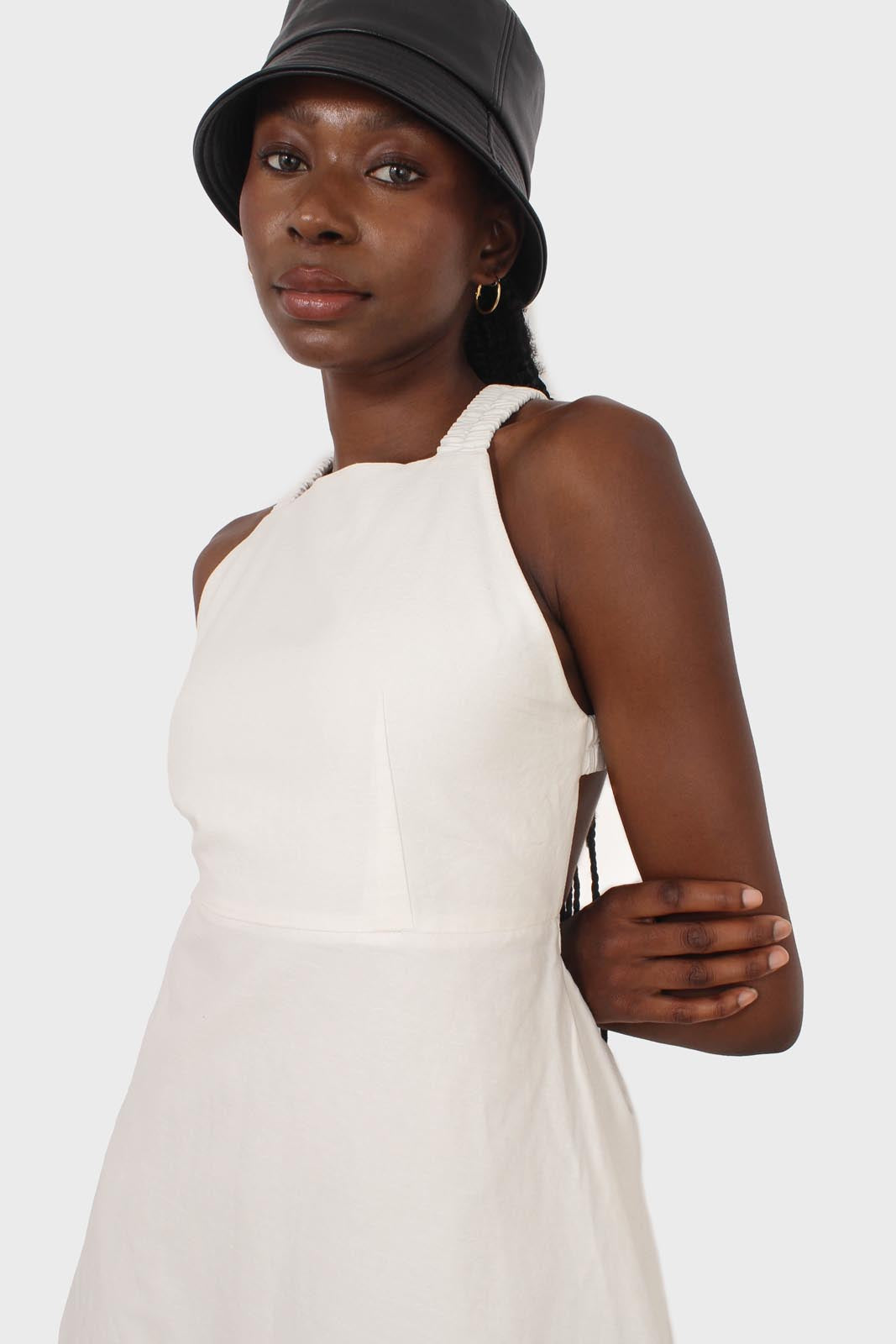 White open cross back dress_9