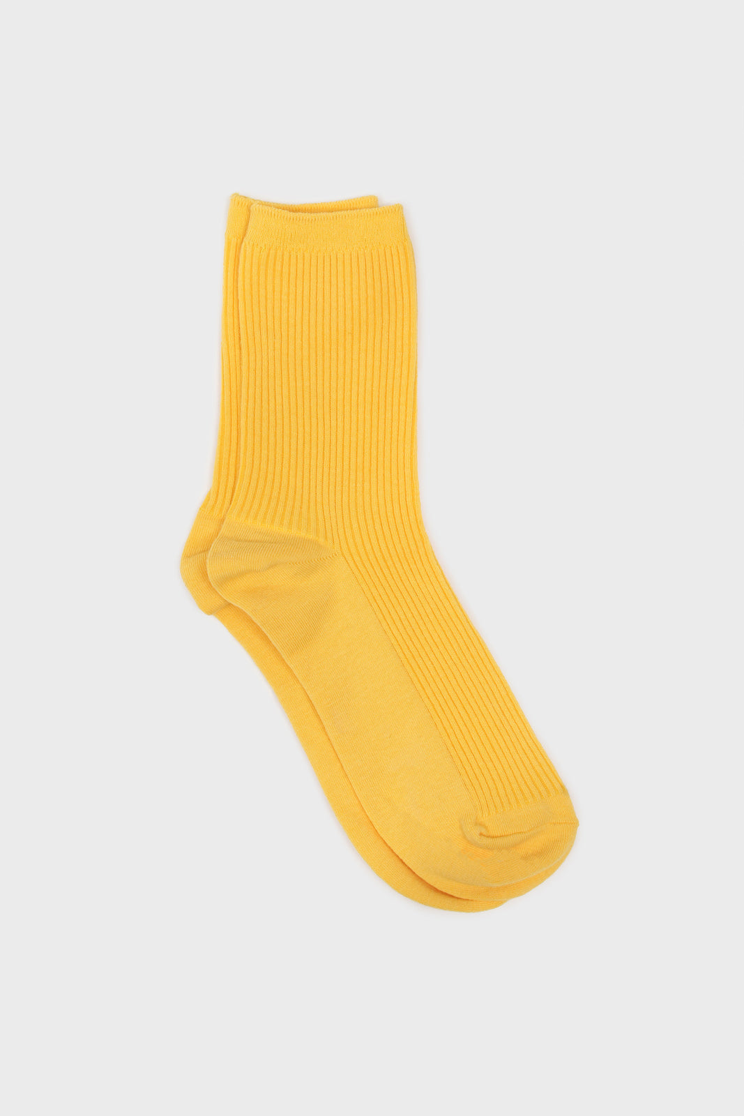 Bright yellow classic ribbed socks_3
