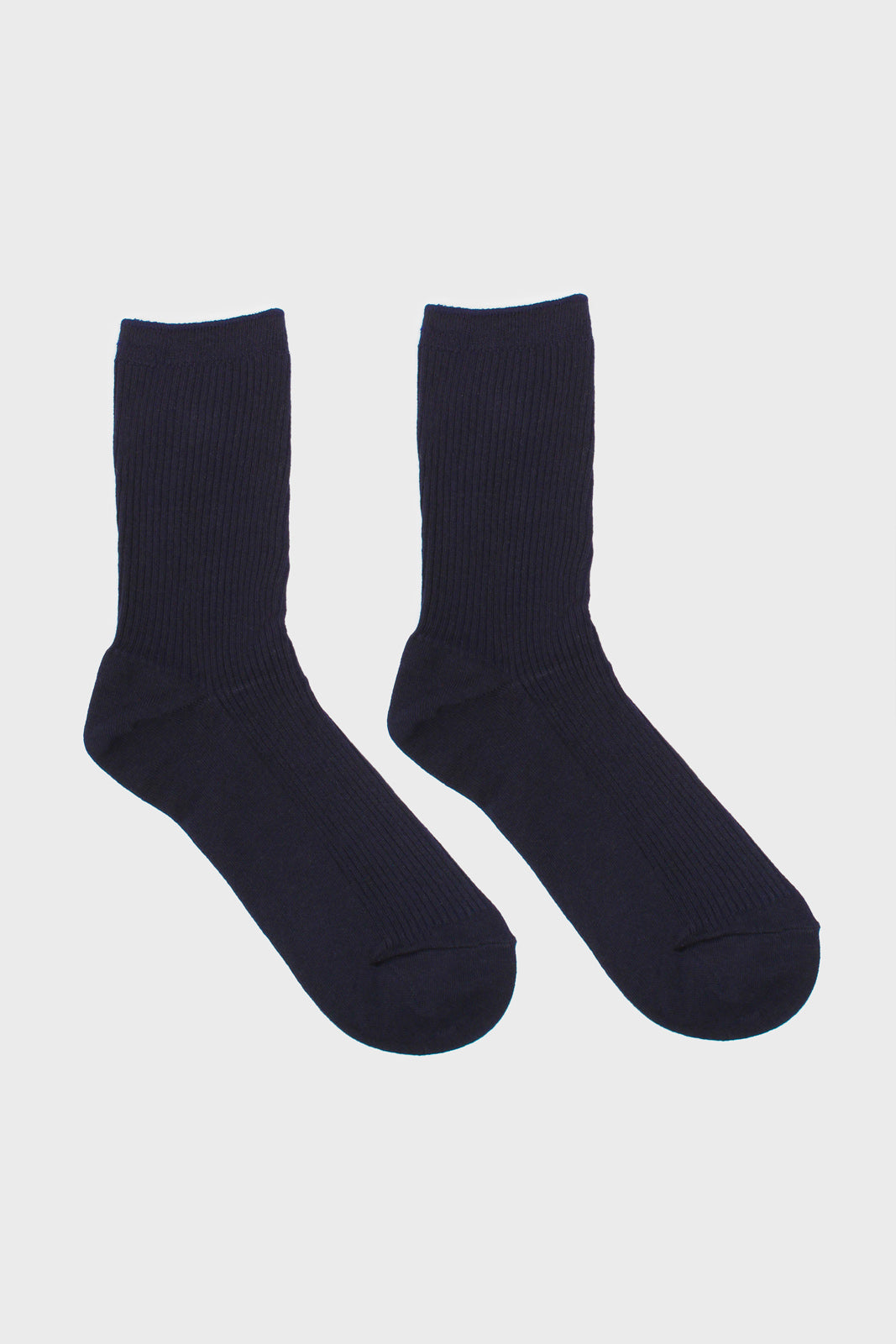 Navy blue classic ribbed socks_3