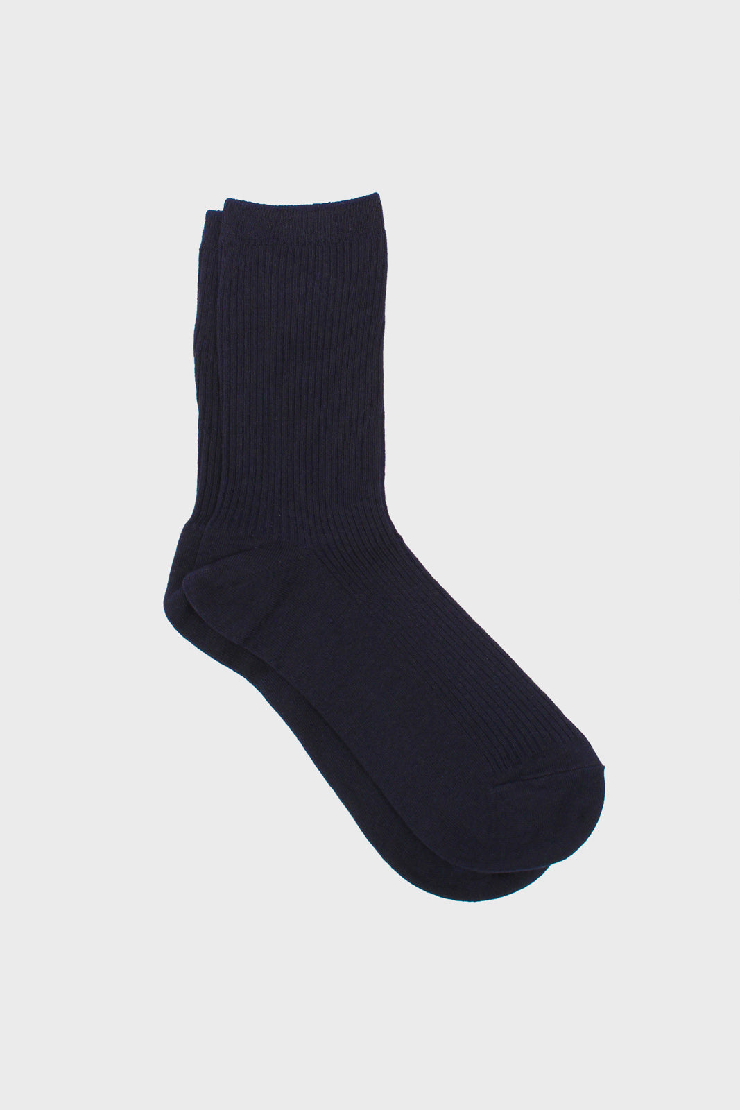 Navy blue classic ribbed socks_1
