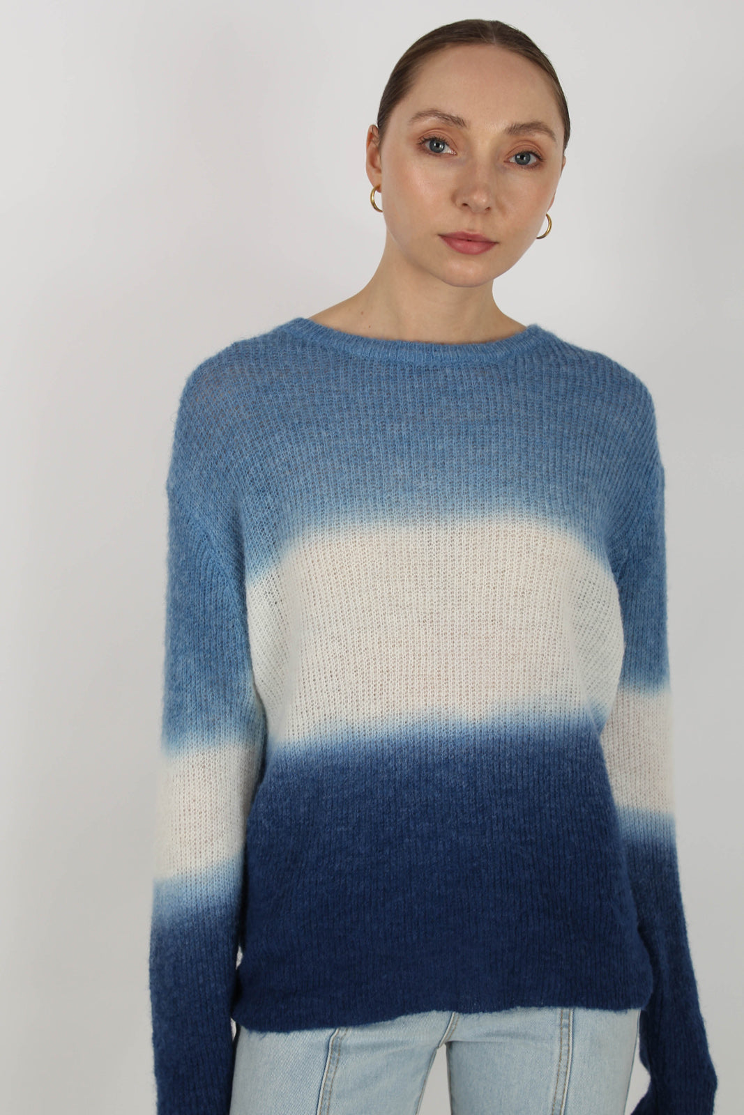 Blue dip tie dye wool blend jumper_5