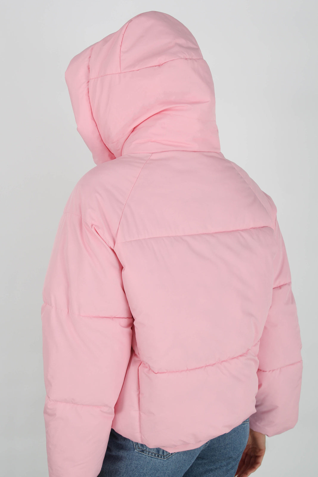 Deep pink thick hooded puffer jacket_8