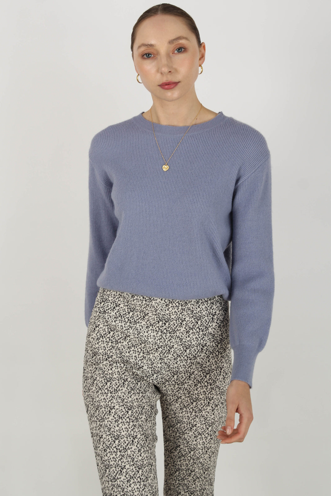 Pale blue ribbed crew neck jumper_7