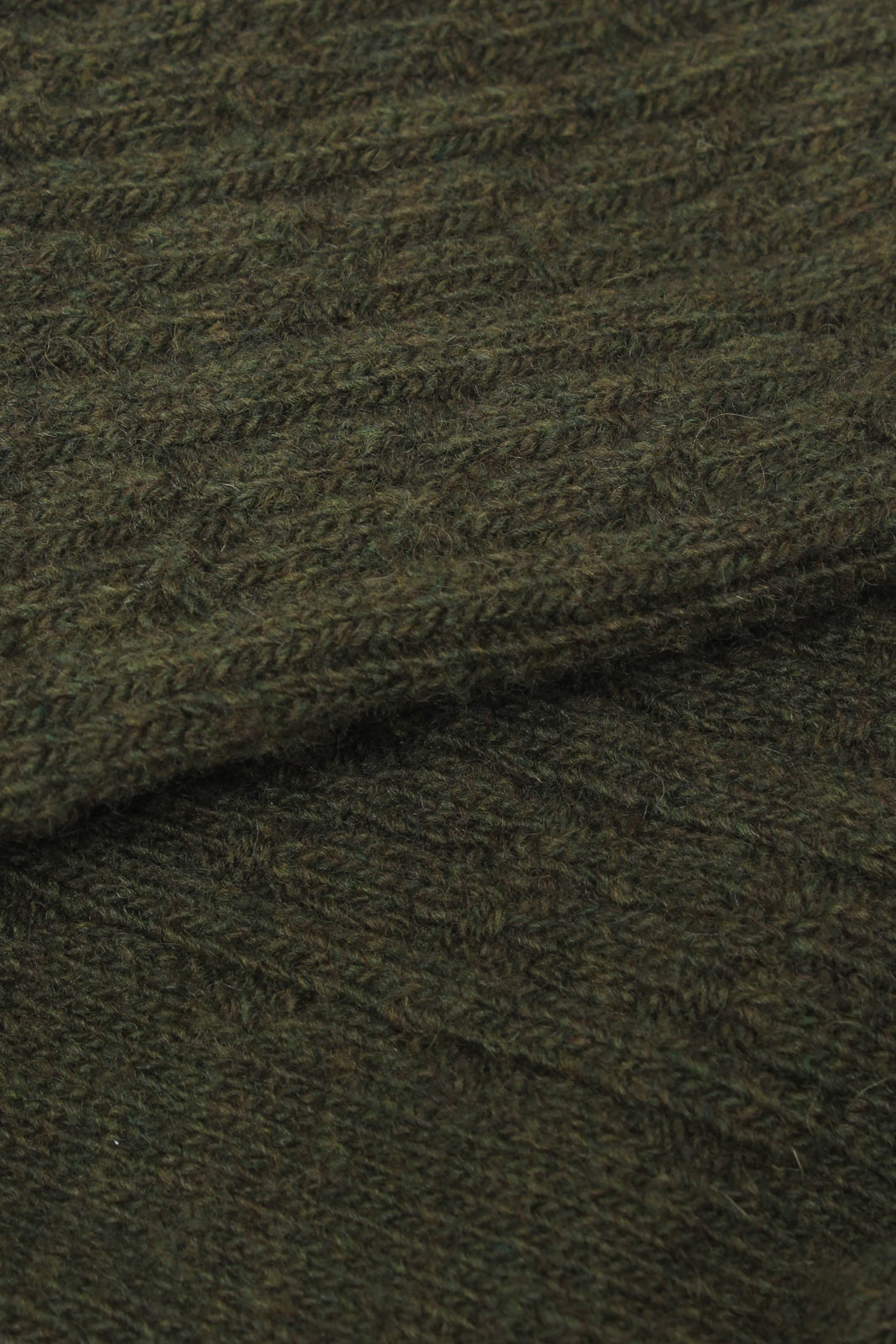 Khaki wool blend cableknit socks_2