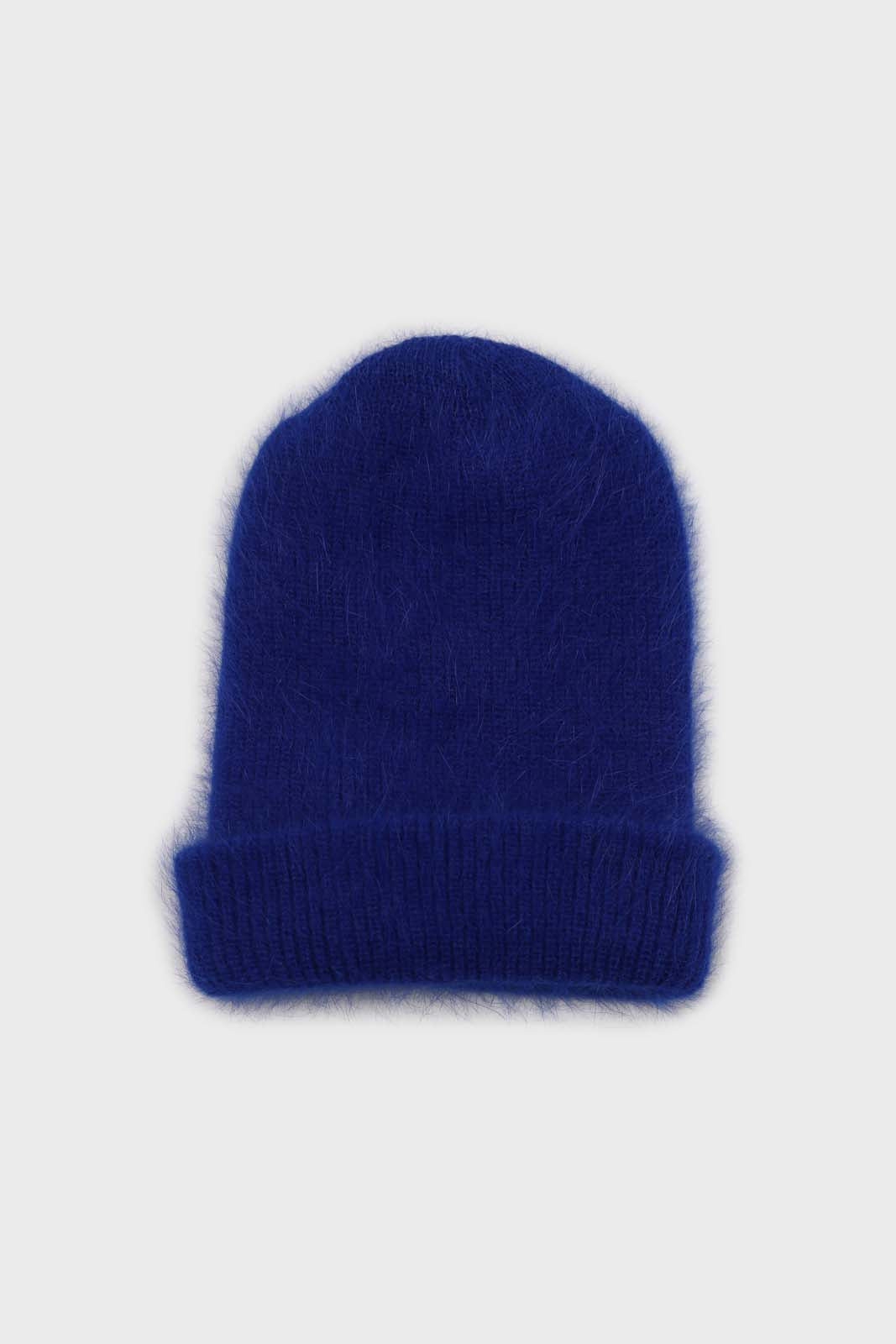 Cobalt blue mohair beanie hat_1