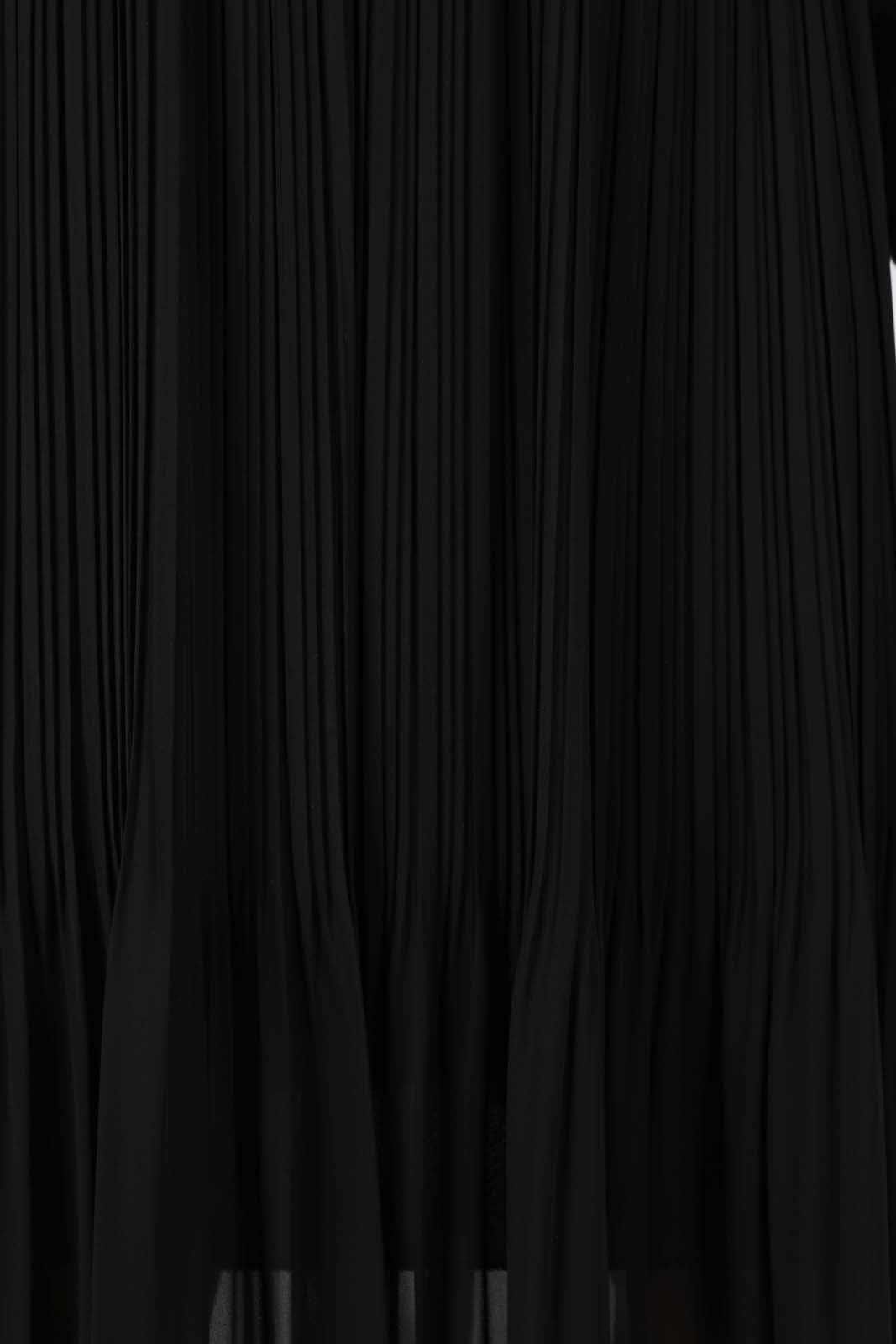 Black silky micro pleat maxi skirt_8