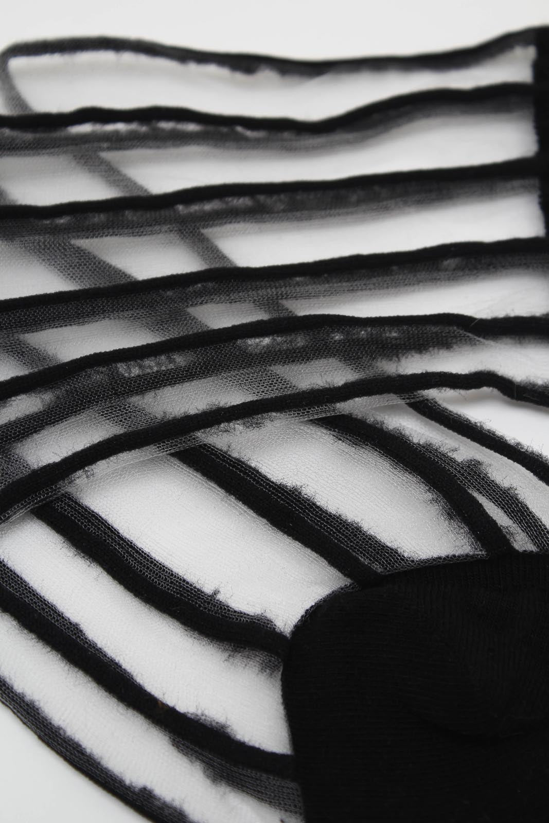 Black sheer referee stripe socks_2