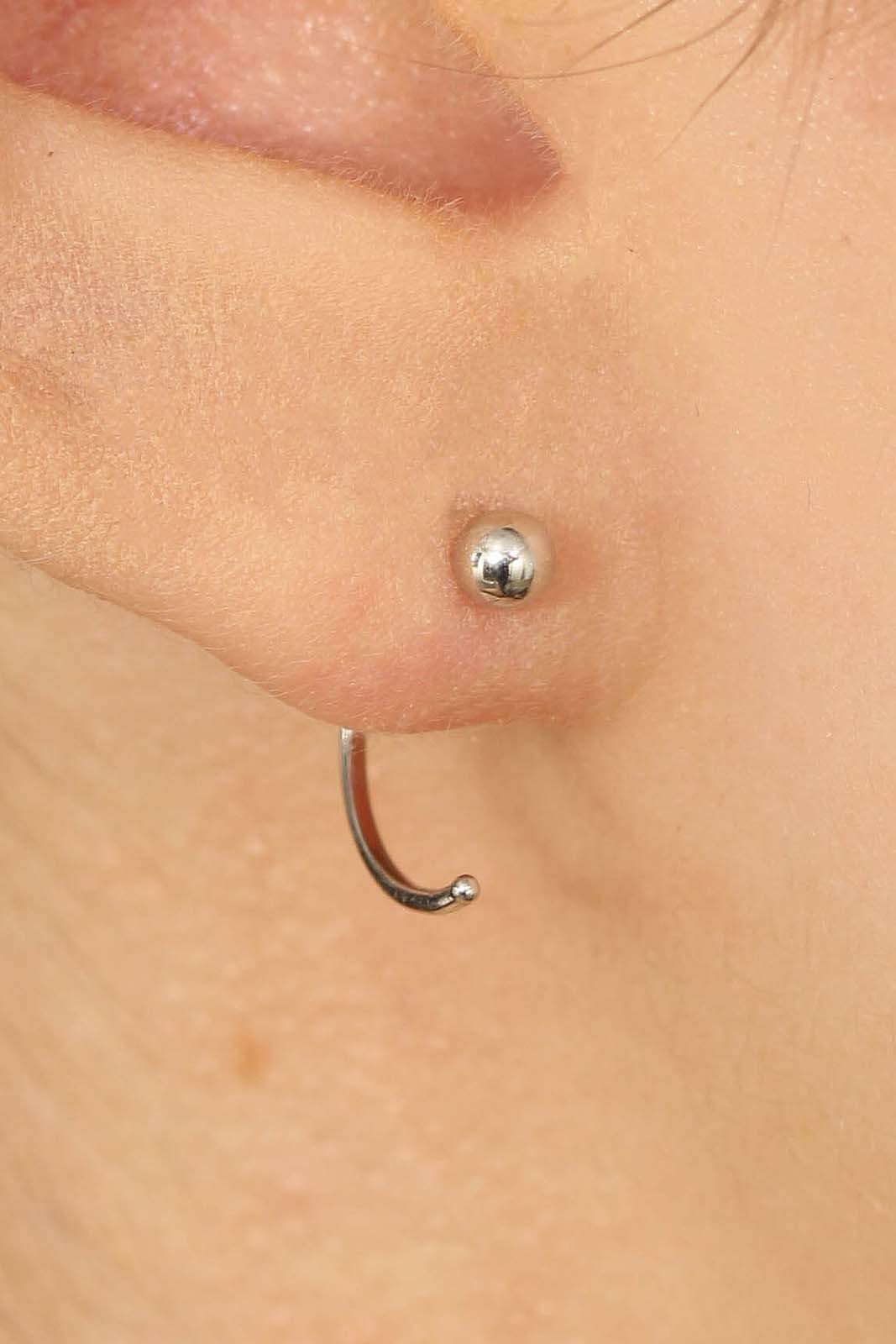 Silver ball half hoop_3