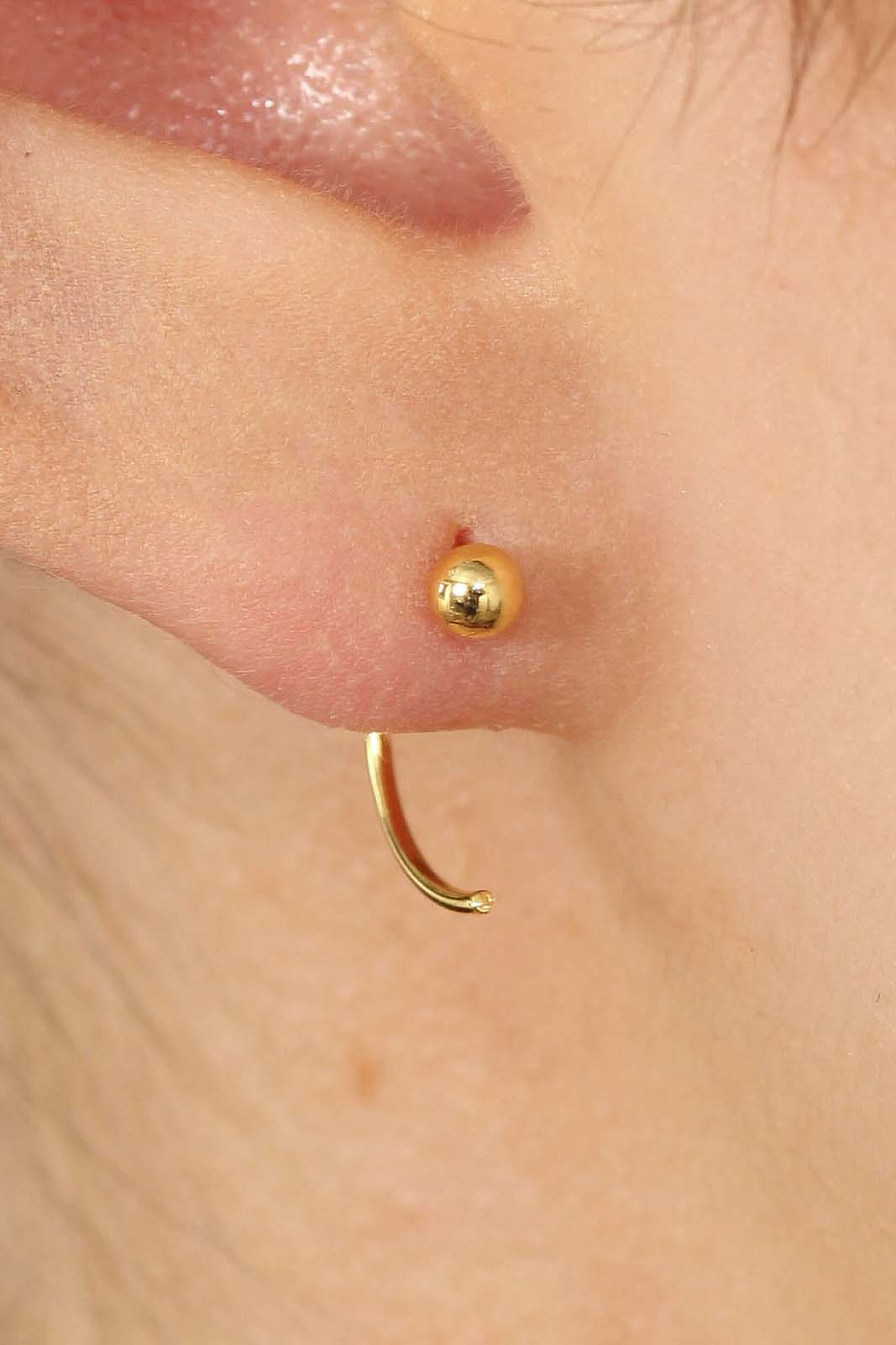 Gold ball half hoop_3