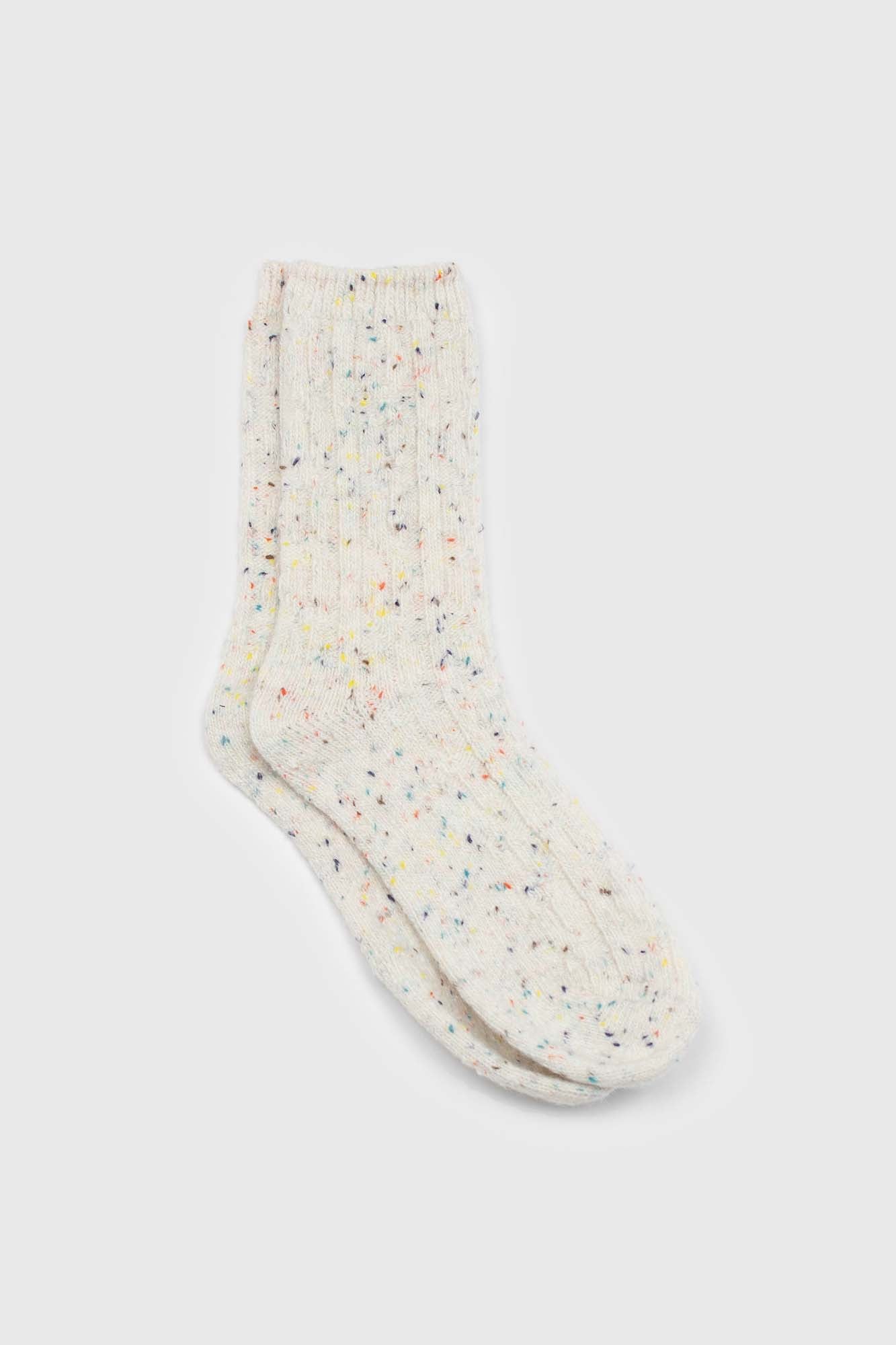 Neutral rainbow fleck thick socks - Set of 3_4