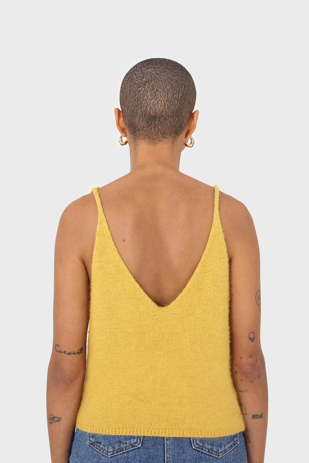 Mustard thick angora crop tank_7