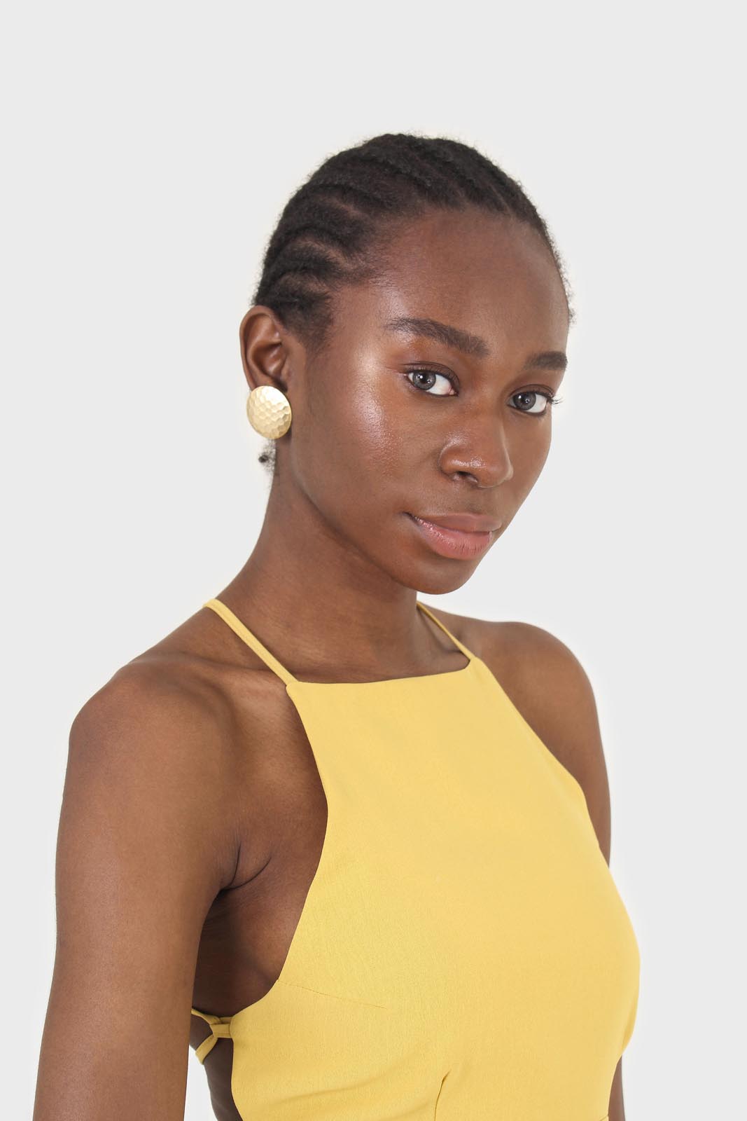 Mustard tie back dress_3