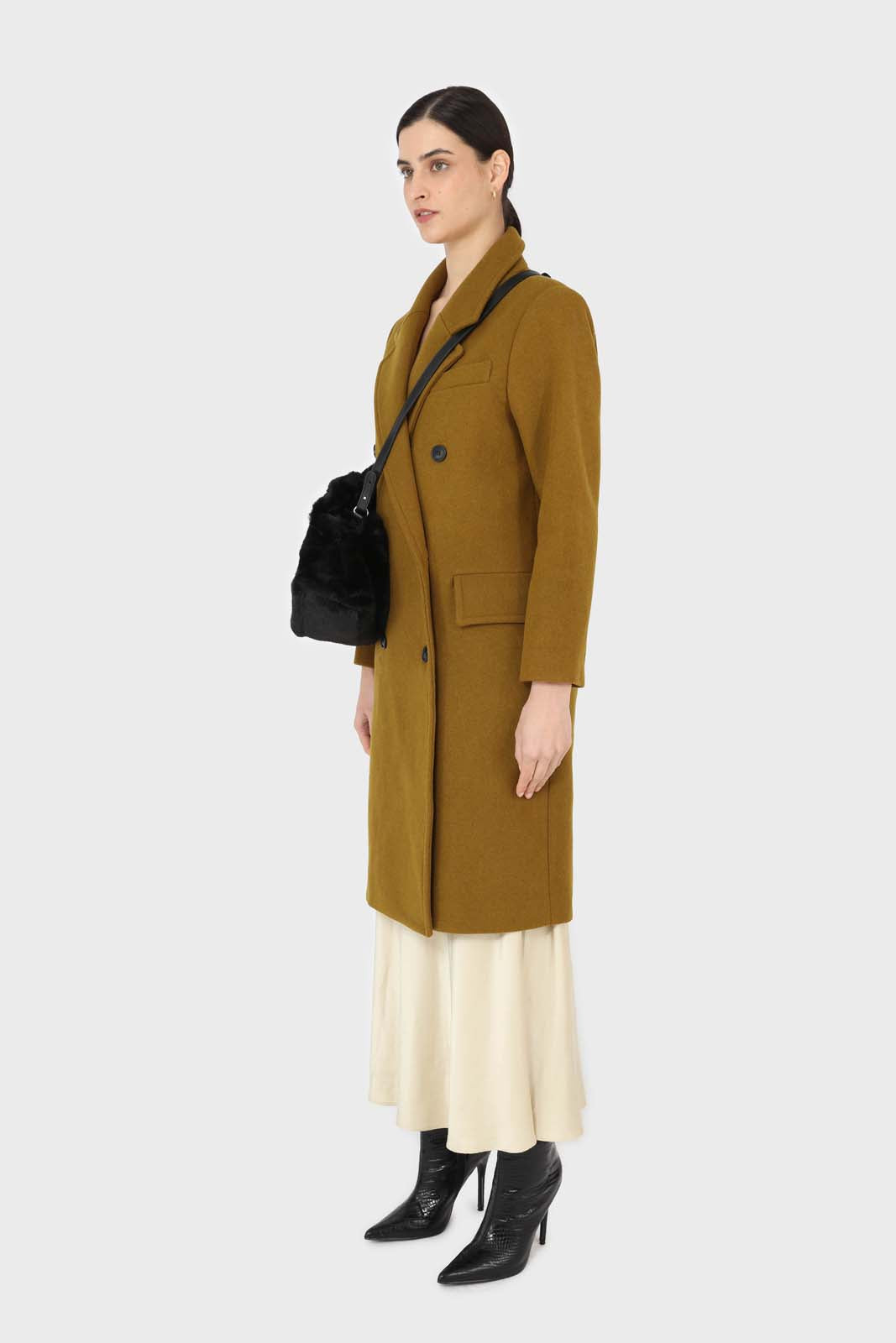 Mustard wool double breasted coat_5