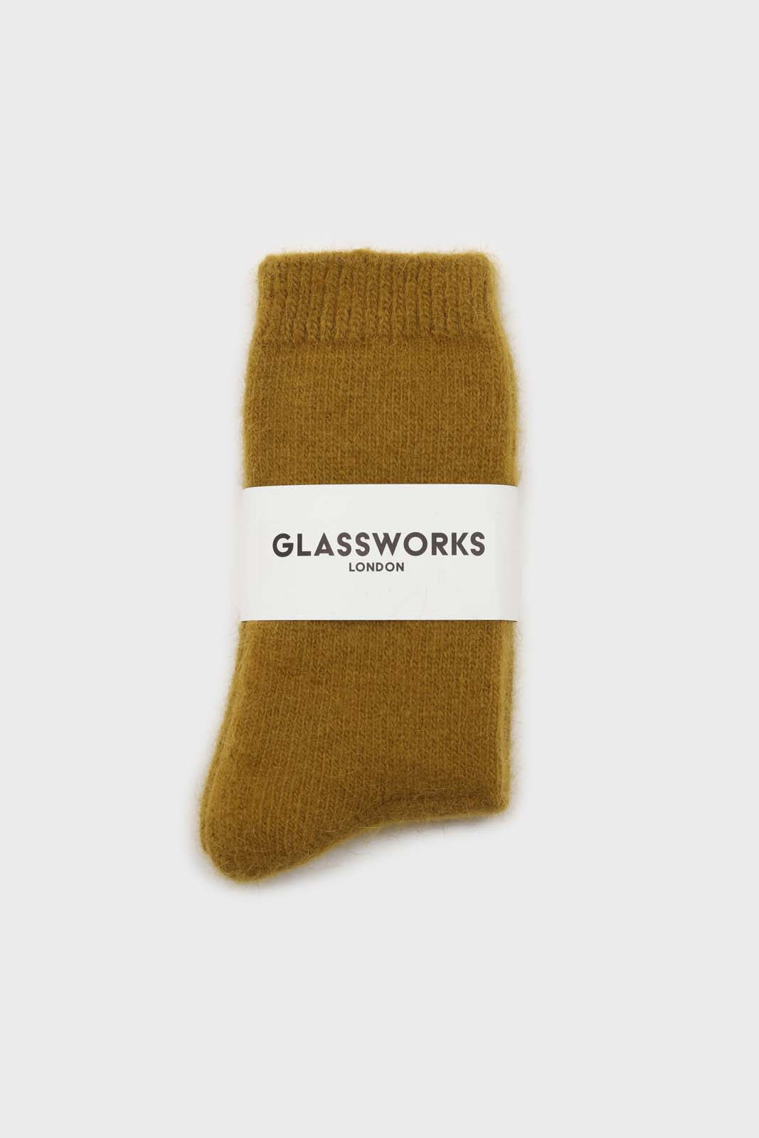 Khaki angora smooth socks_3