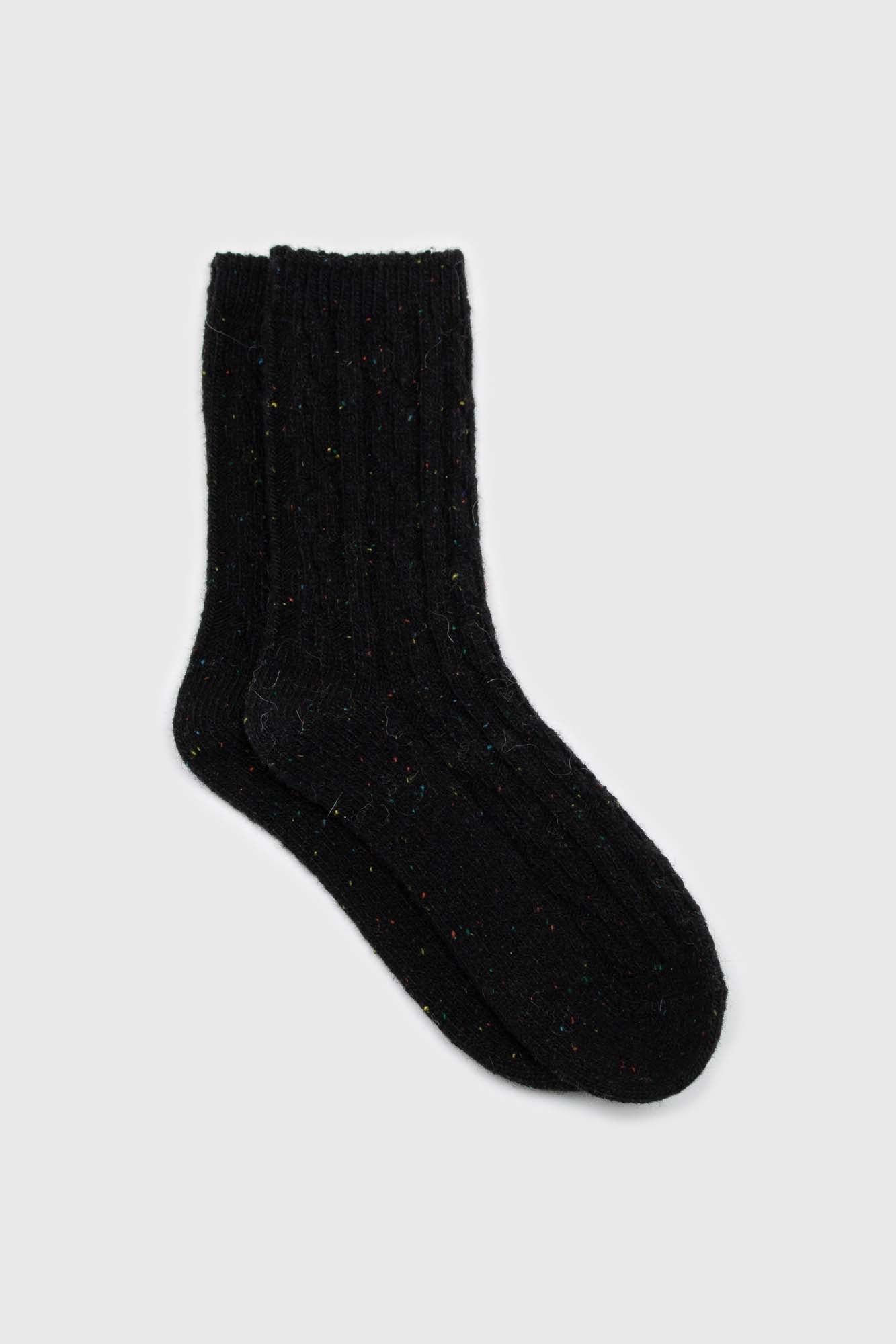 Dark rainbow fleck thick socks - Set of 5_6