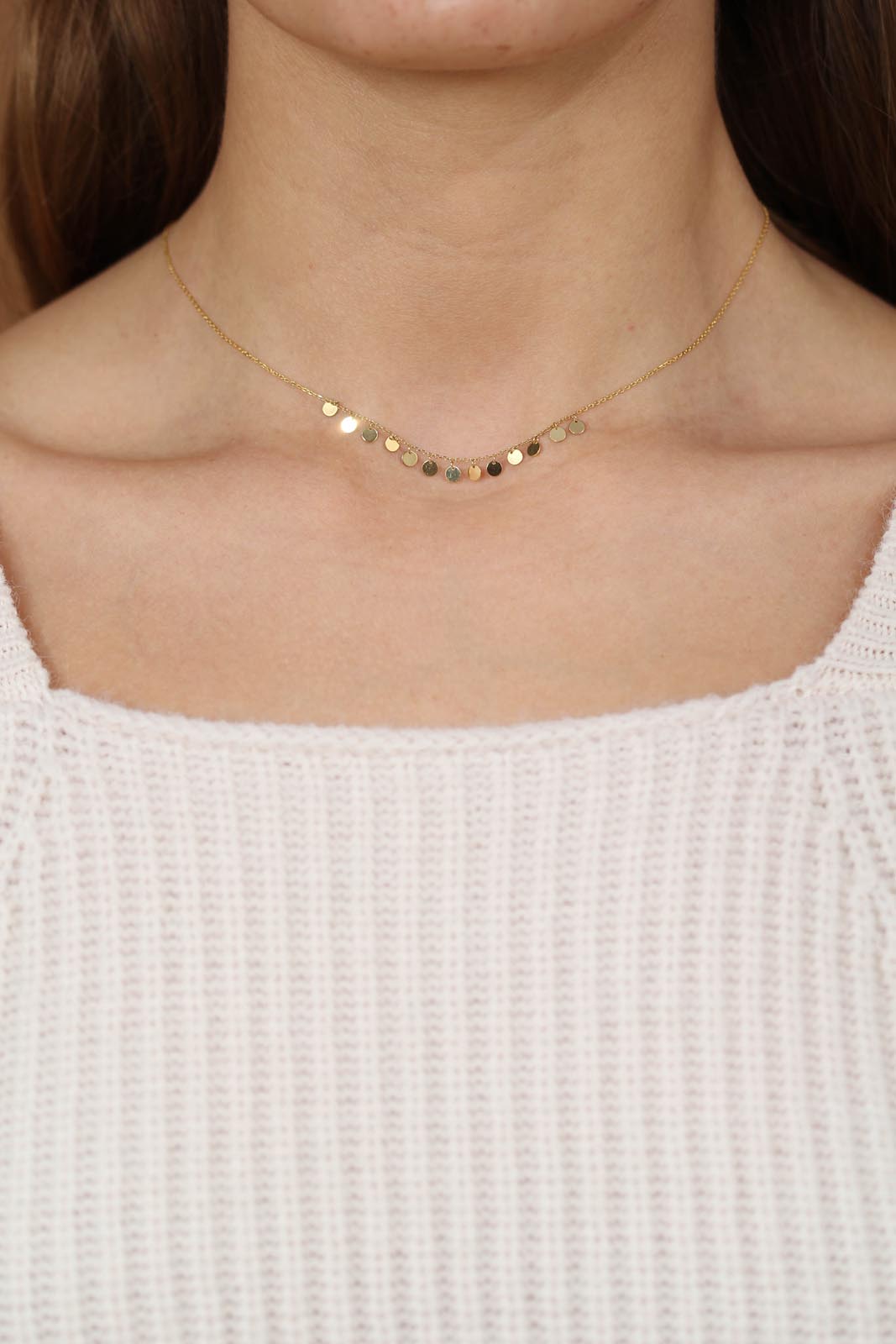 Charm necklace - Gold clustered circles_4