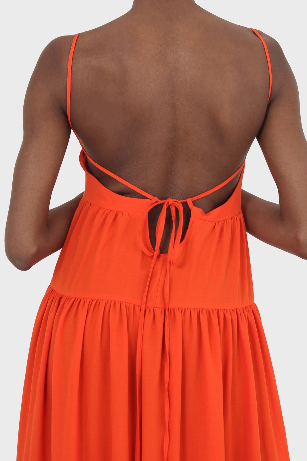 Red tiered tie back maxi dress_10