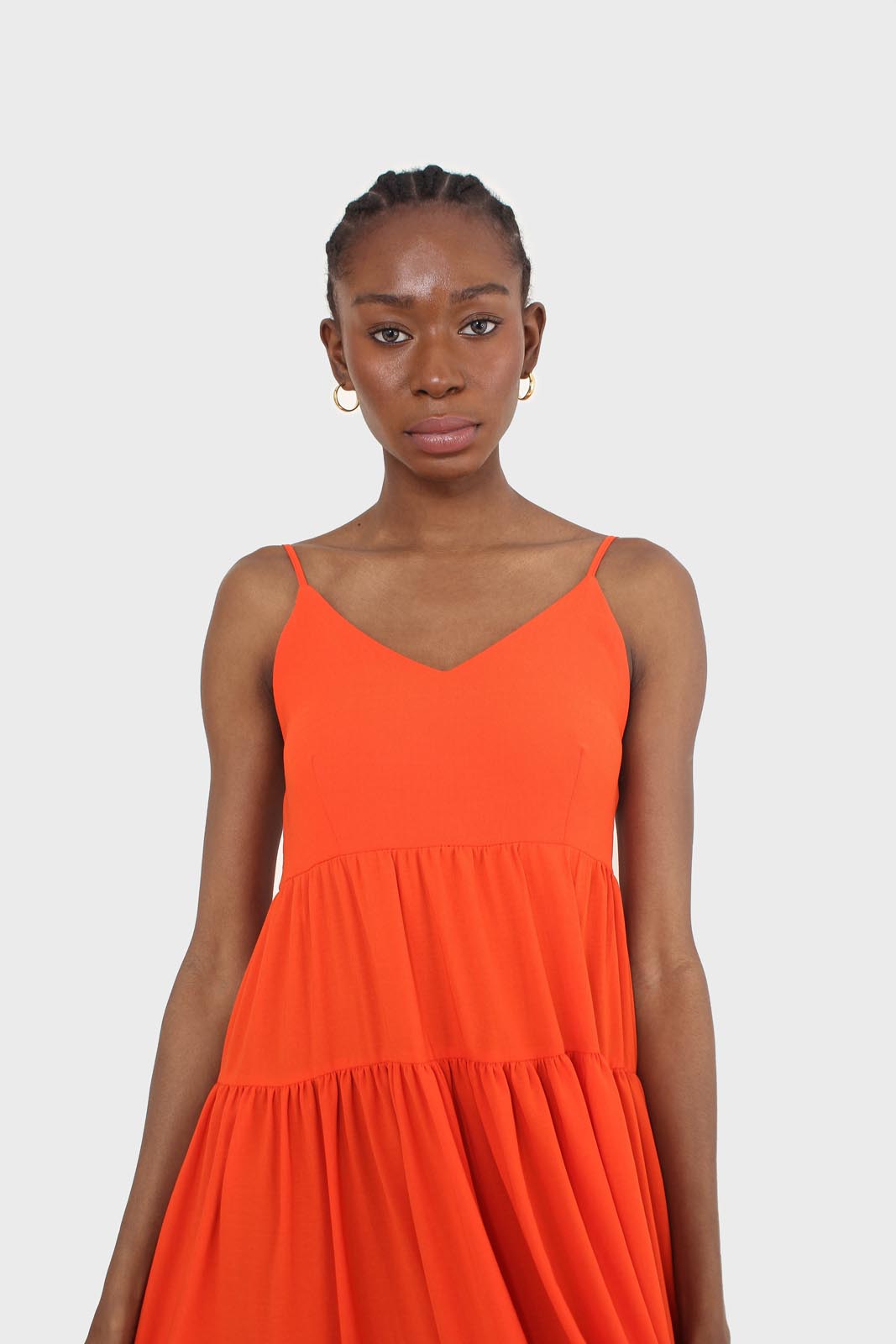 Red tiered tie back maxi dress_12