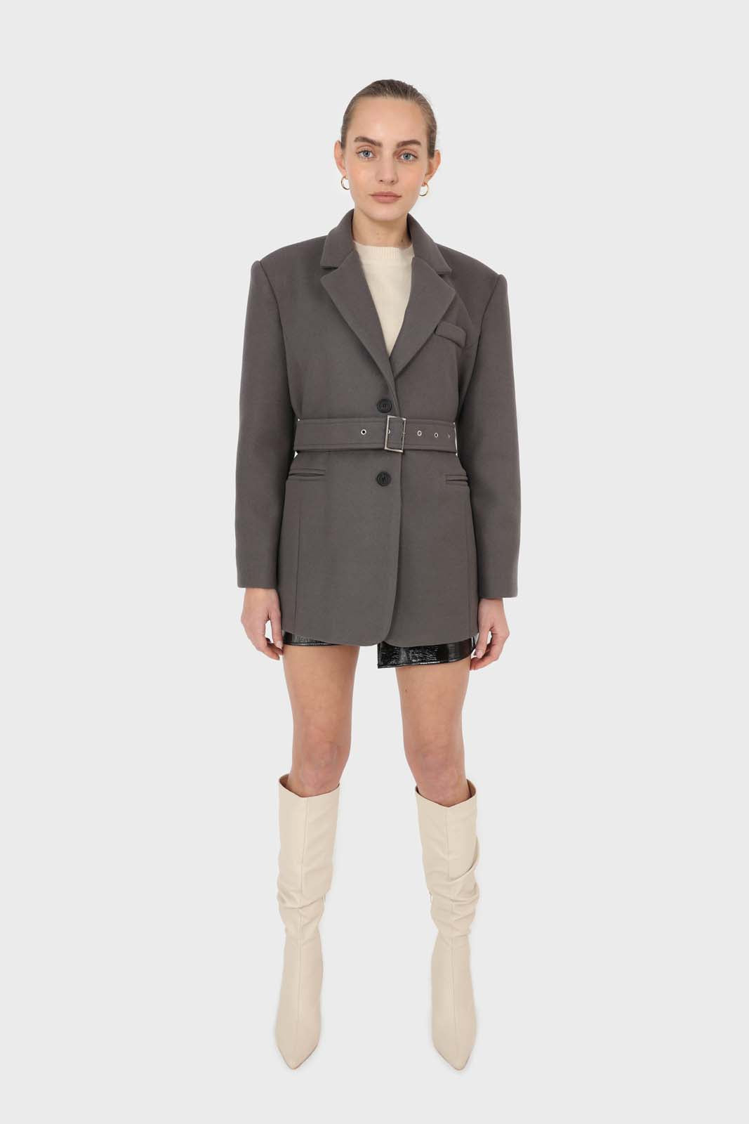 Black shiny PVC mini skirt_2