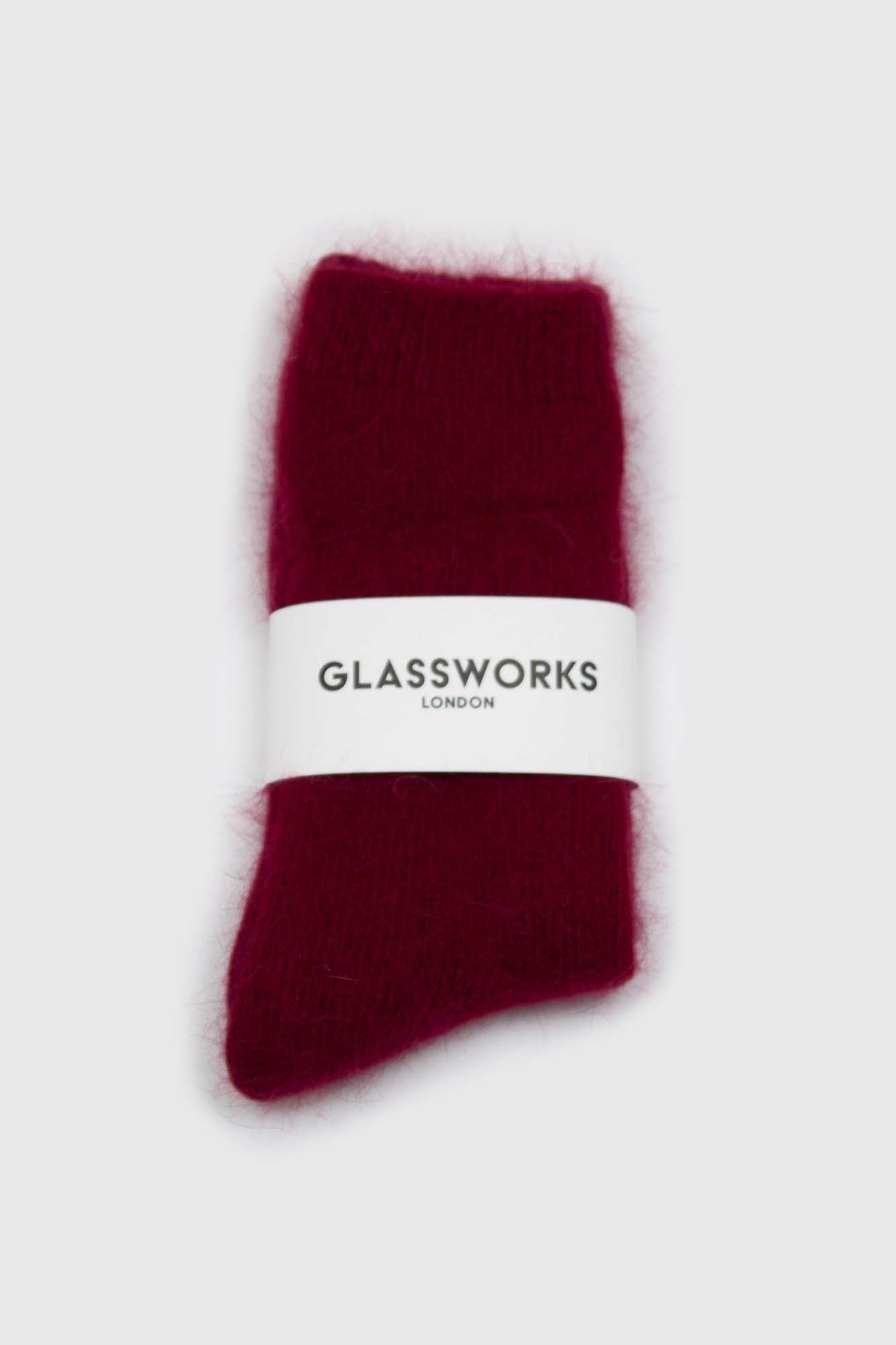 Burgundy angora smooth socks_3
