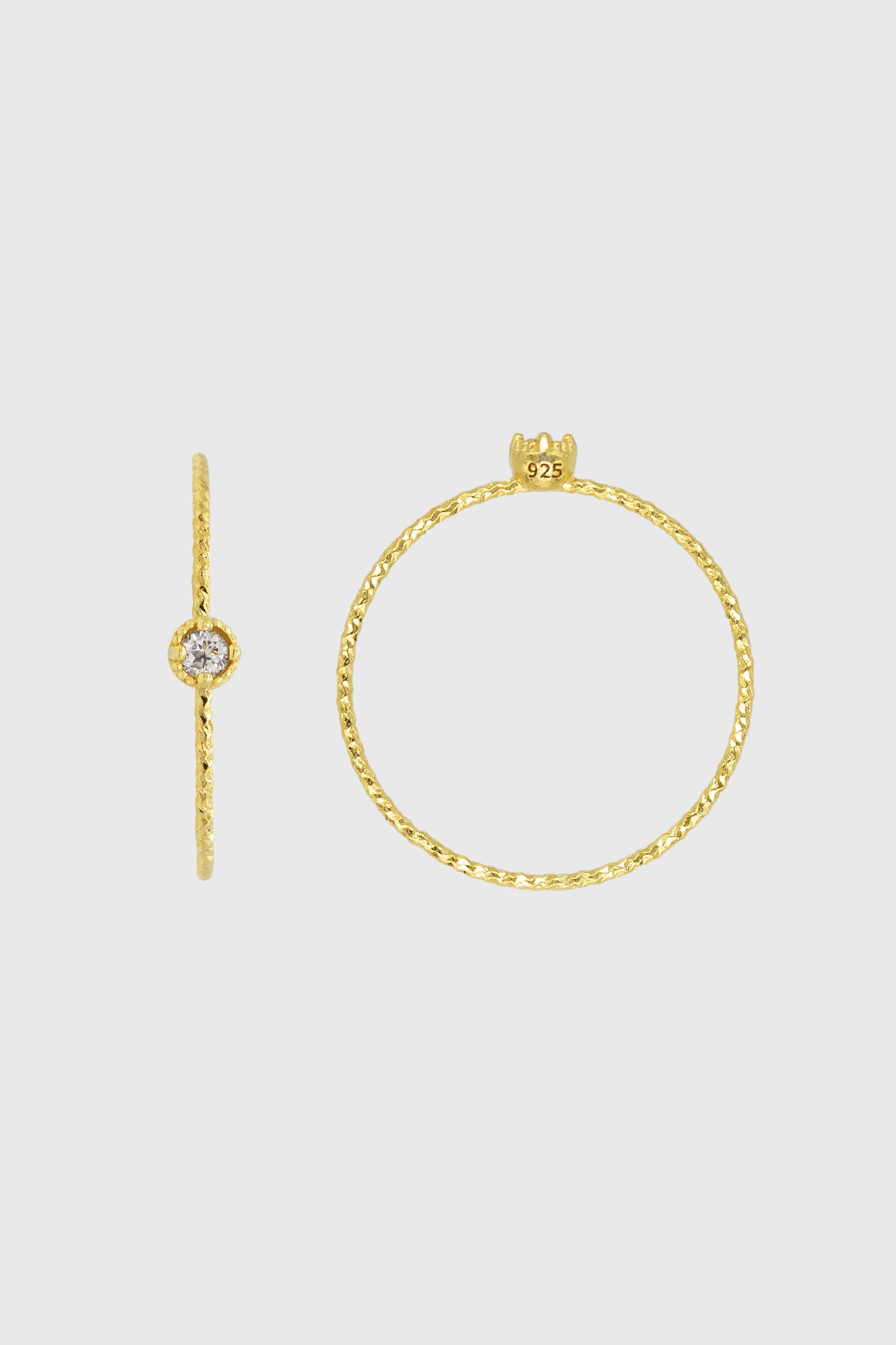 Gold diamond birthstone ring / Apr_1