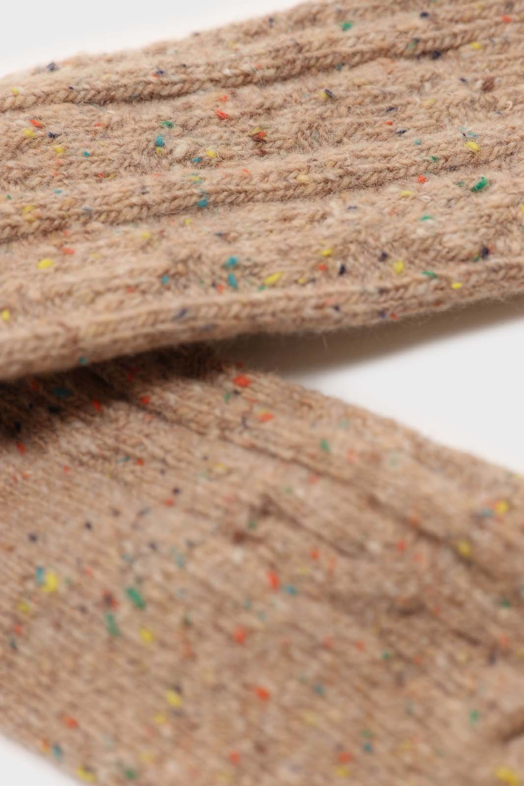 Beige rainbow fleck thick socks_2