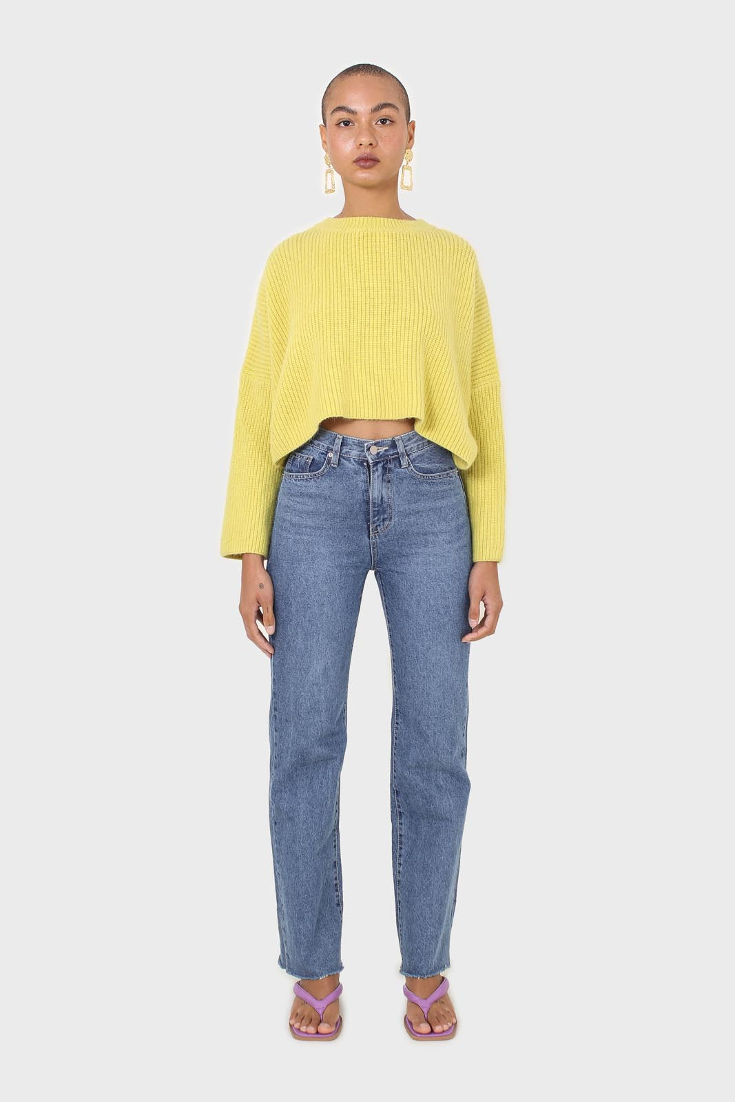 Yellow cross back crop front jumper_3
