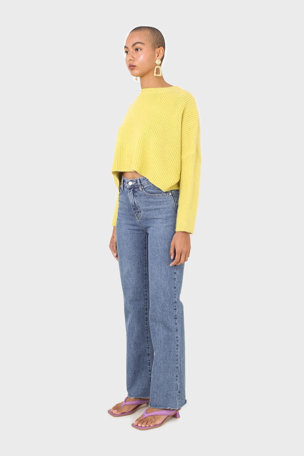 Yellow cross back crop front jumper_4