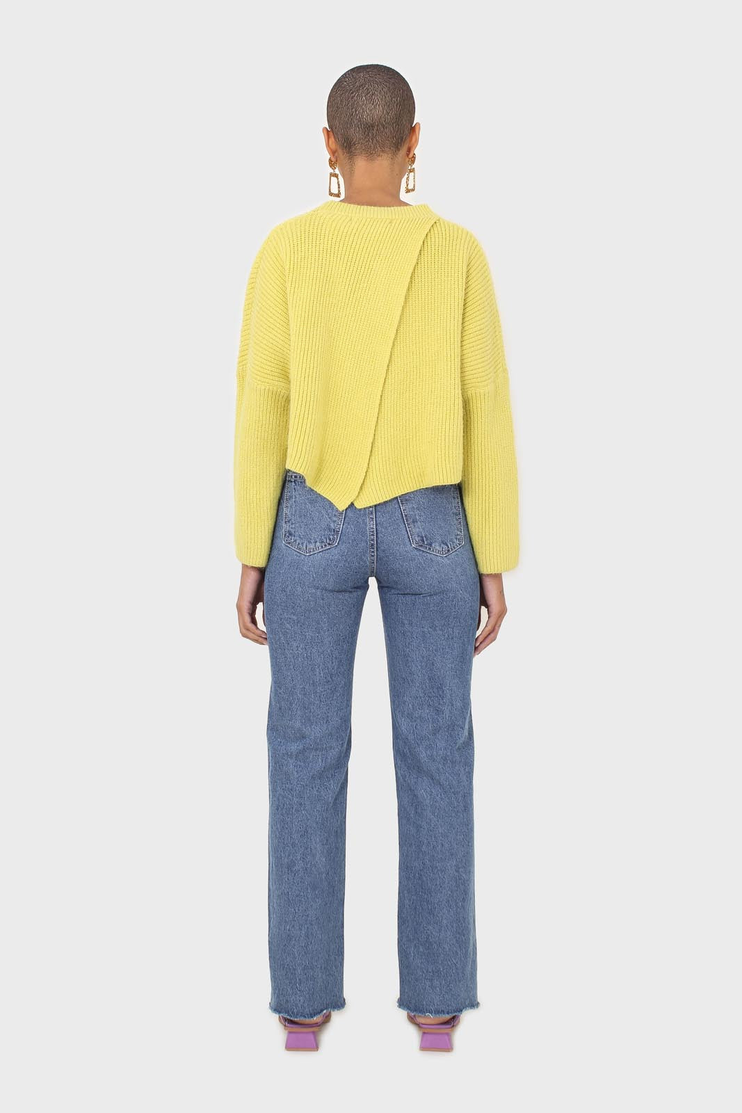 Yellow cross back crop front jumper_5