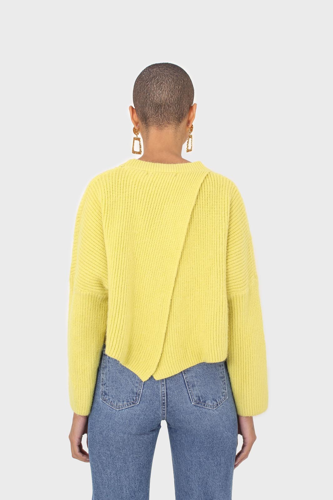 Yellow cross back crop front jumper_2