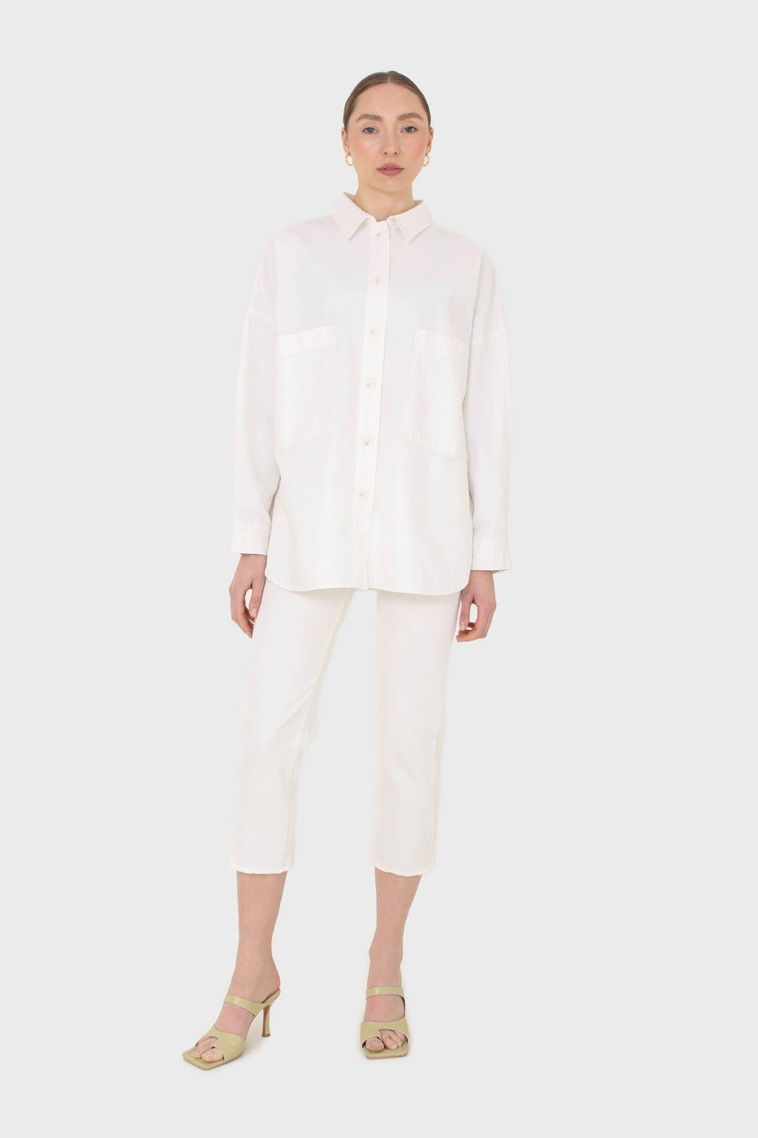 White cut bottom boyfriend jeans - 2305_7