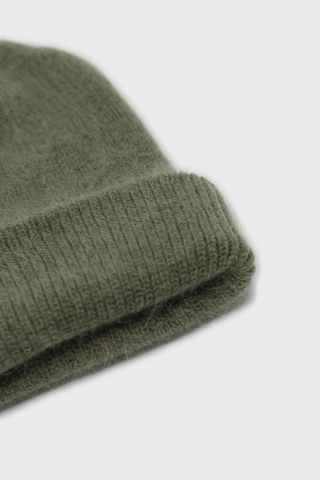 Light khaki mohair beanie hat_3