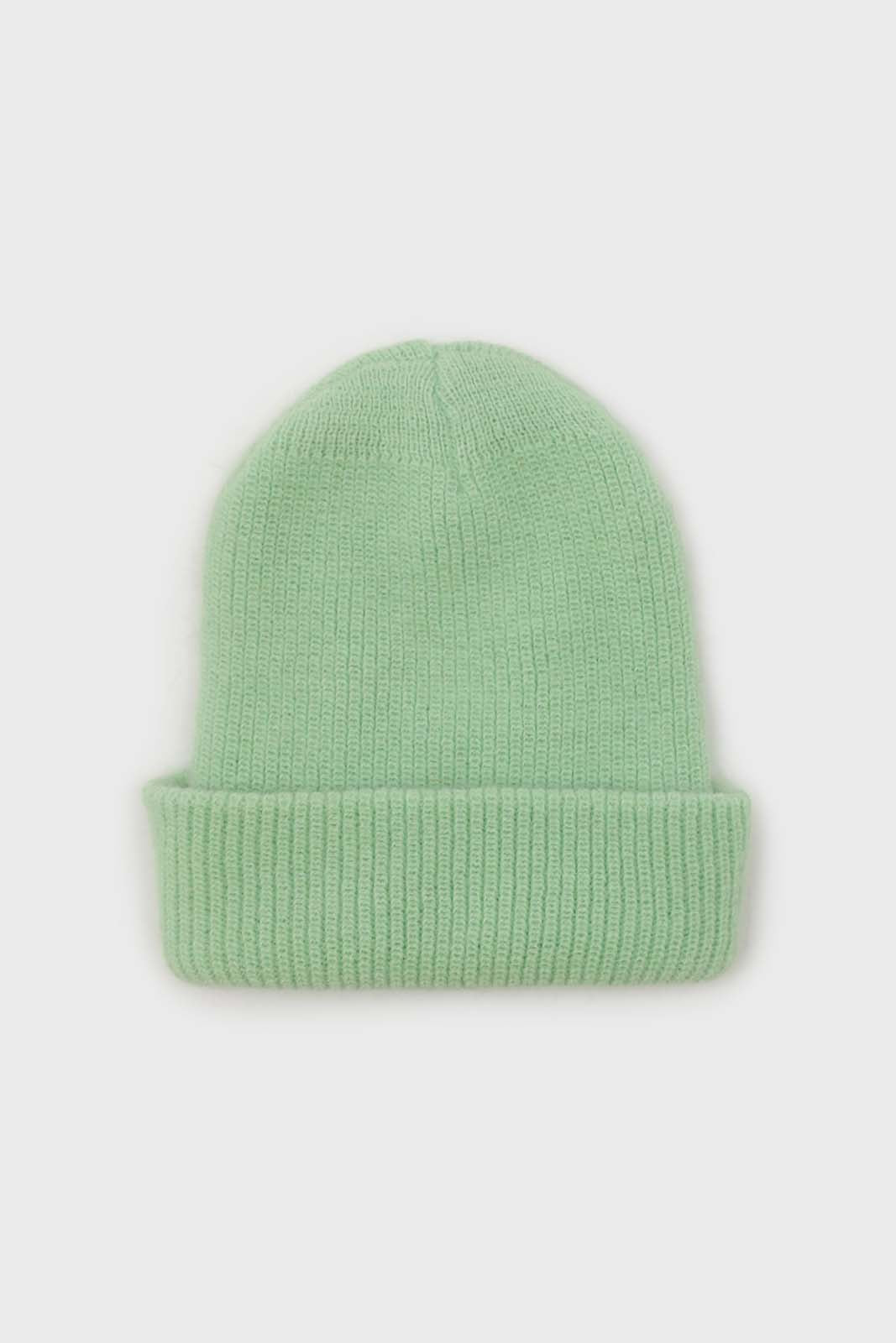Pale lime mohair beanie hat_4