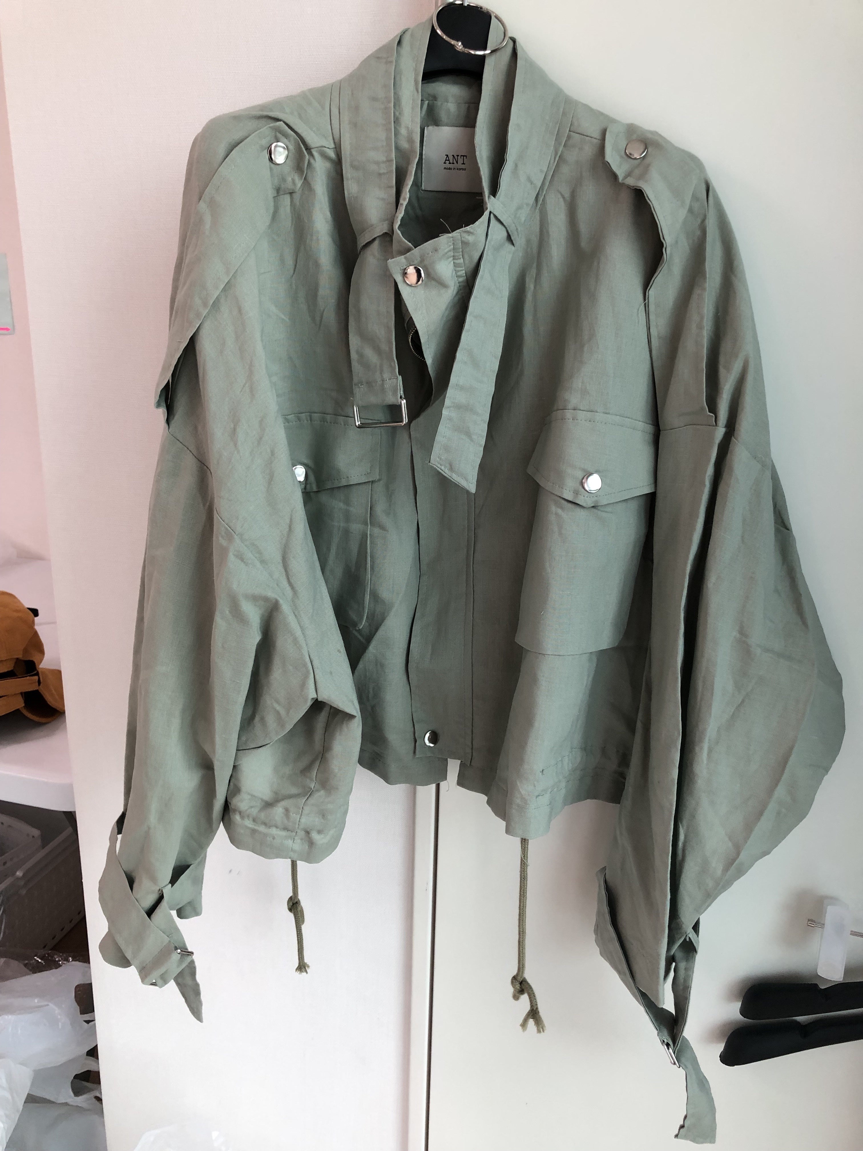 Pale khaki safari linen jacket_1