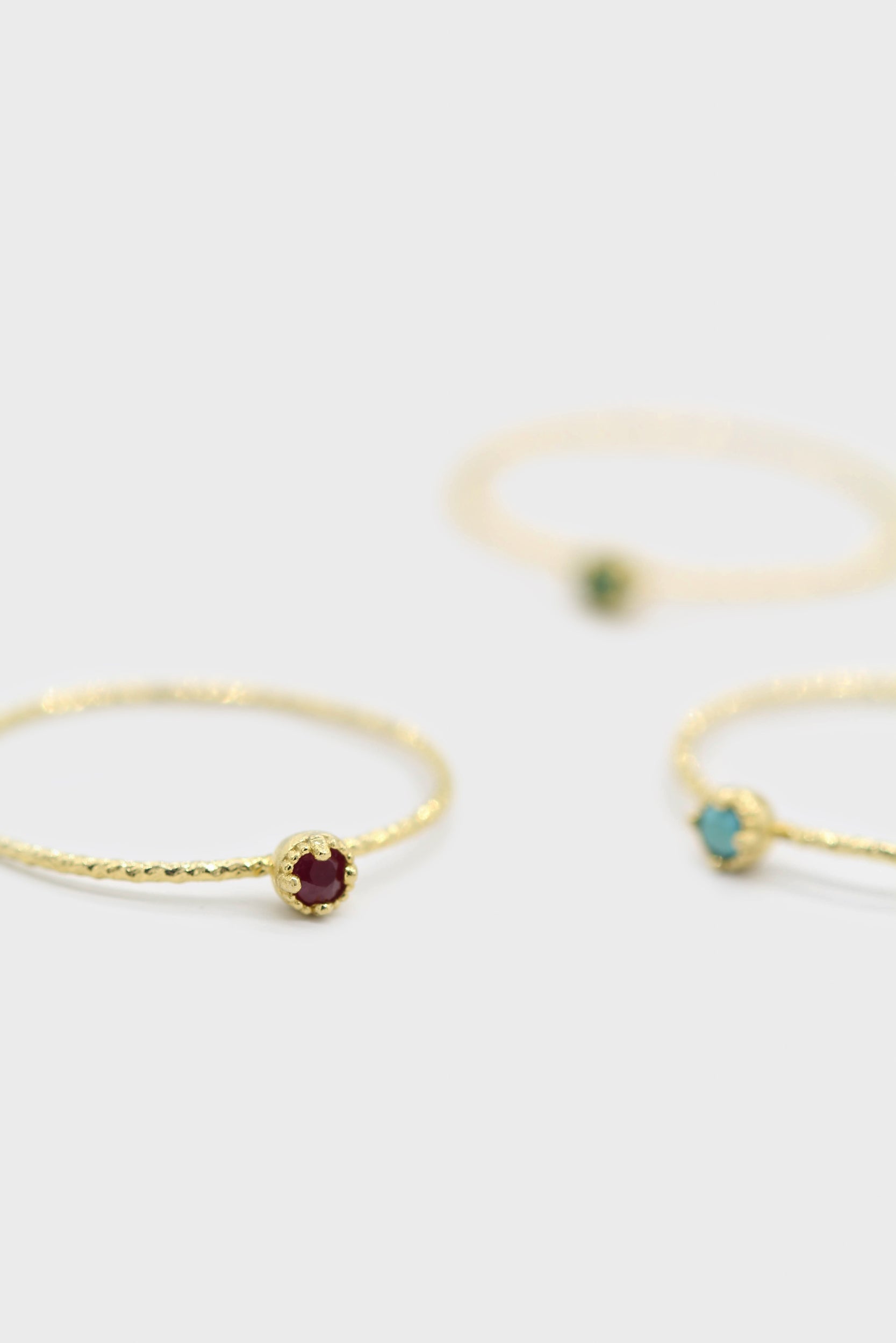 Gold genuine garnet birthstone ring / Jan_1