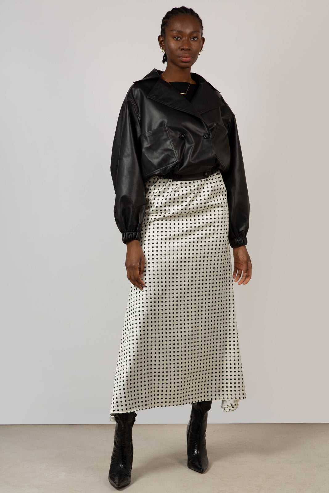 Black vegan leather blouson jacket_3