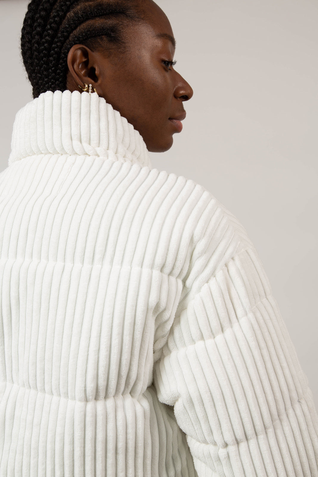 Ivory large corduroy puffer coat_1