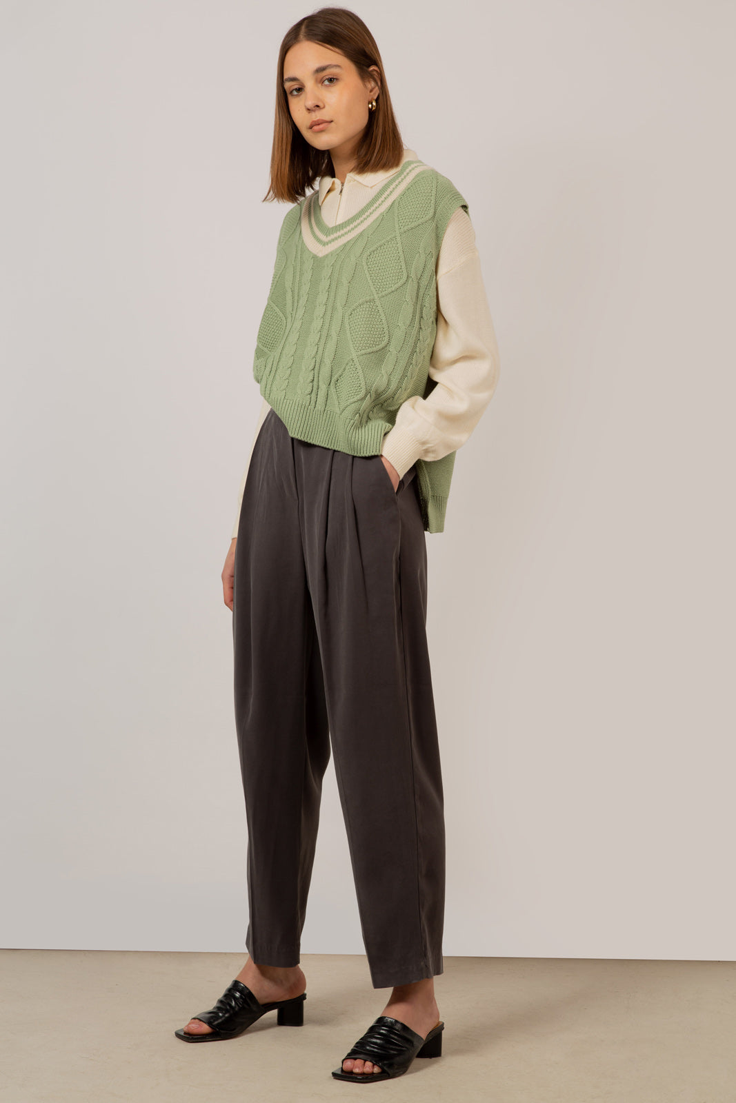 Mint and ivory varsity trim sweater vest_2