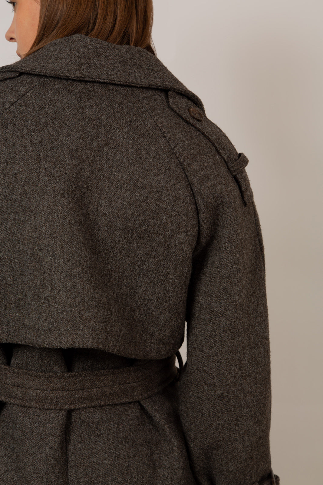 Brown wool blend double breasted belted coat_11