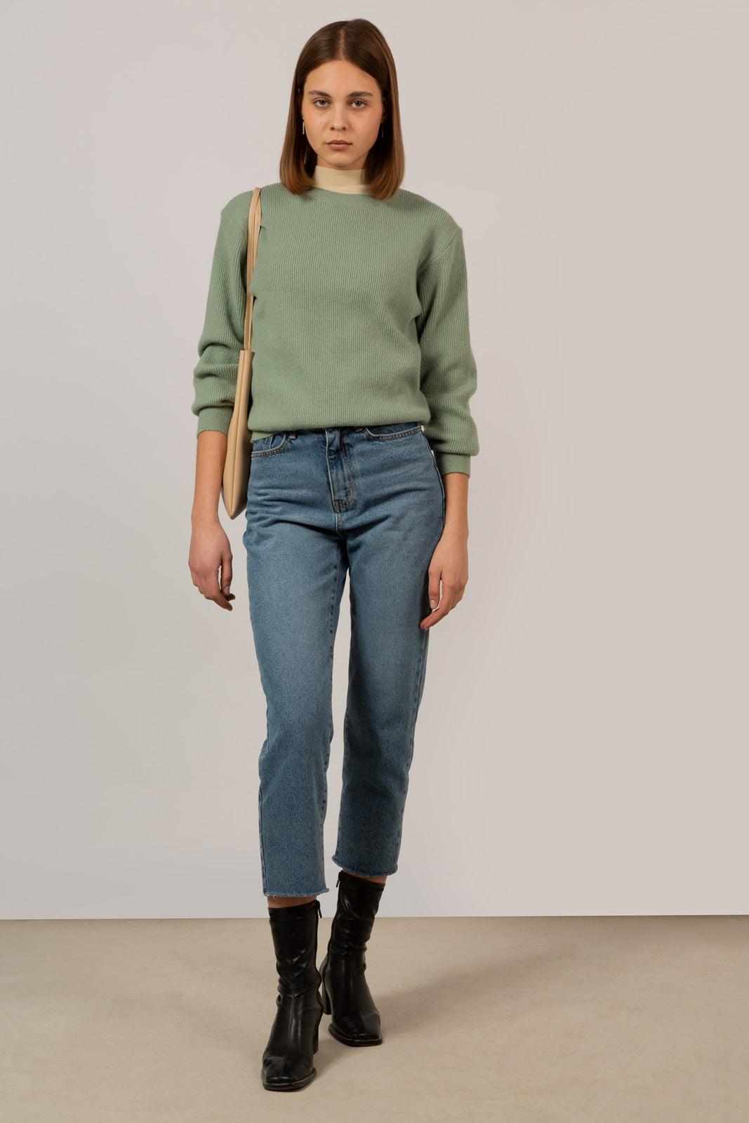 Mint green ribbed crew neck jumper_2