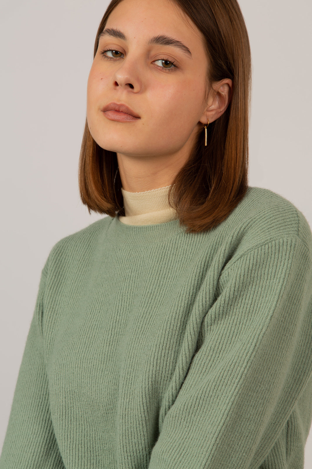Mint green ribbed crew neck jumper_5