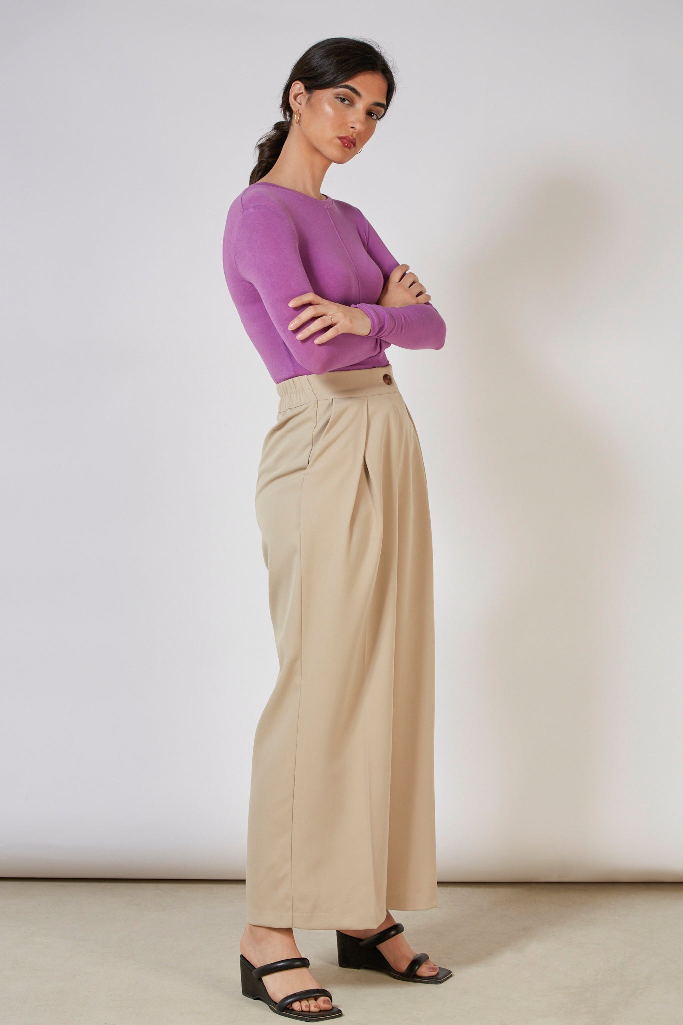 Bright purple fitted long sleeved top_8