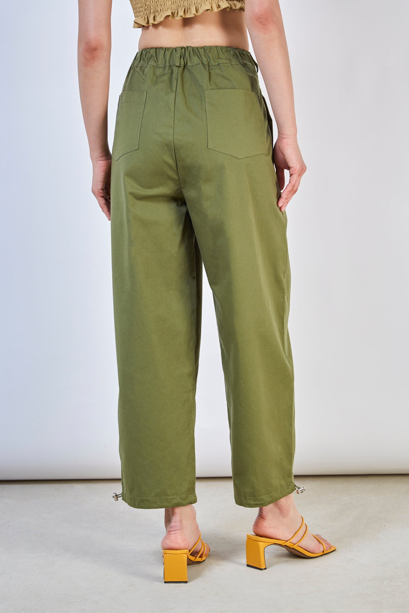 Khaki double pleat trousers_5