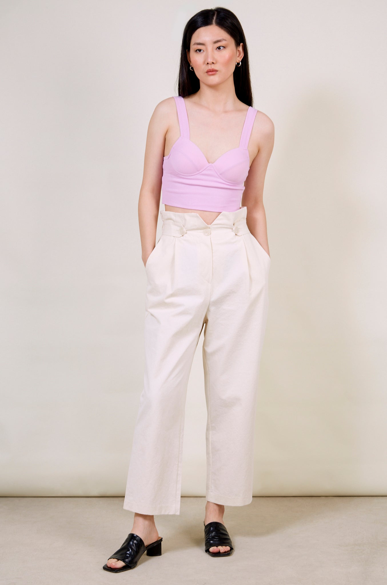 Cream side button smart trousers_3